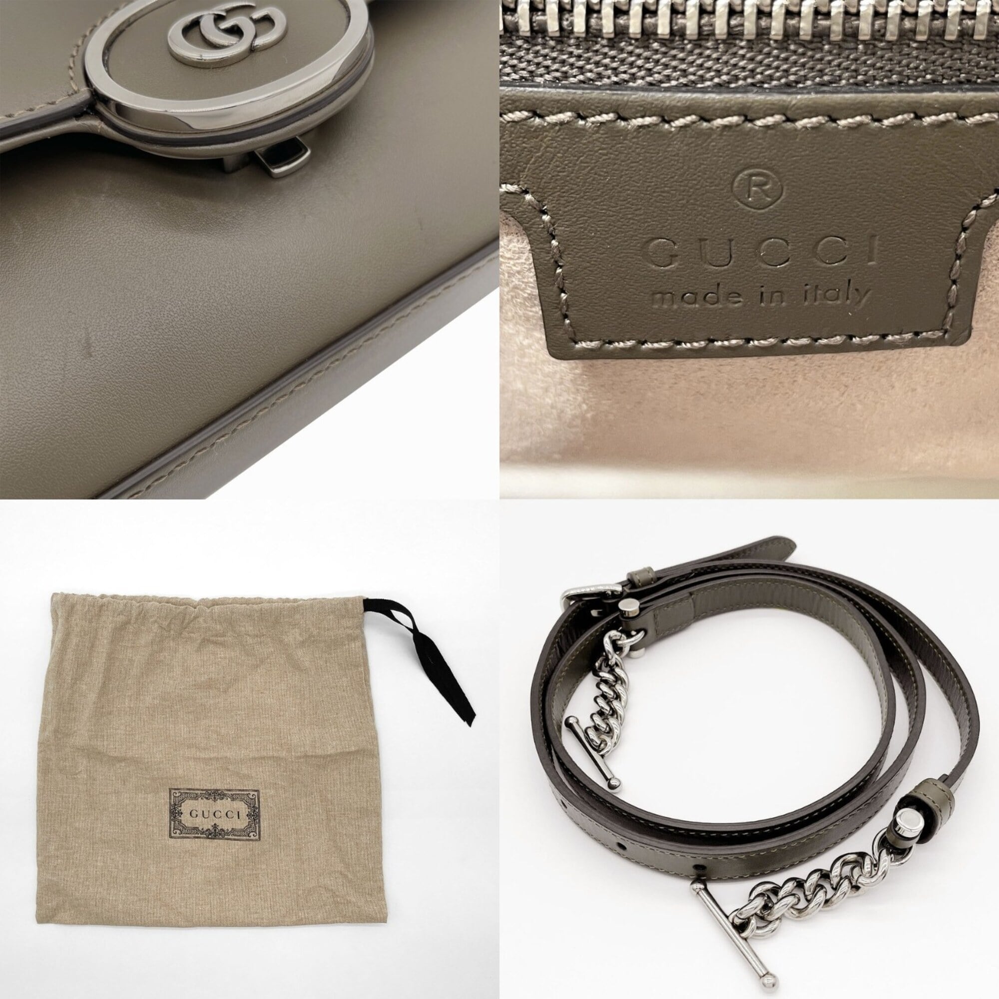 Gucci Brown Leather Shoulder Bag (Pre-Owned)