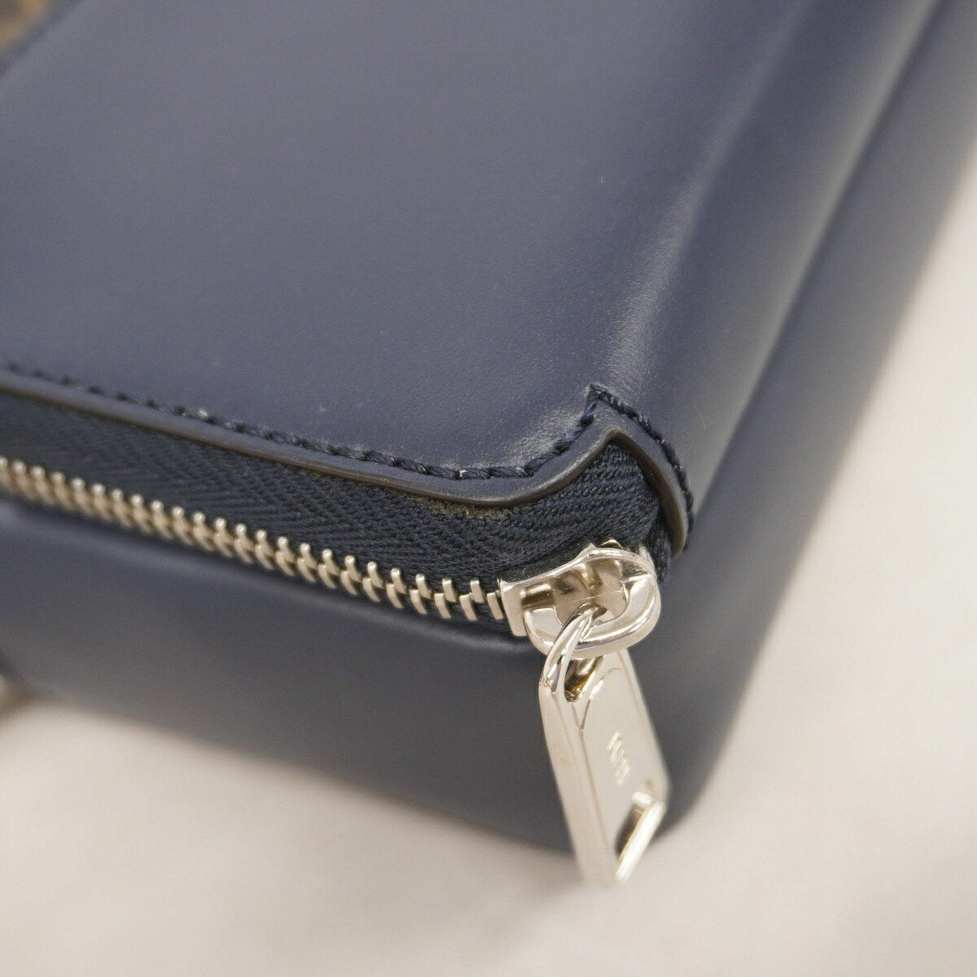 Fendi Khaki Navy Pvc Leather Shoulder Bag (Pre-Owned)