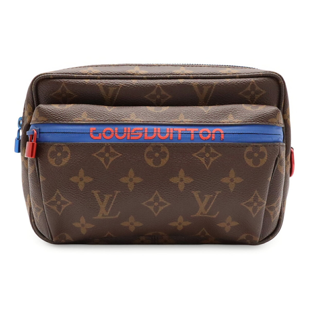 Louis Vuitton Blue Brown Monogram Shoulder Bag Sling Bag (Pre-Owned)