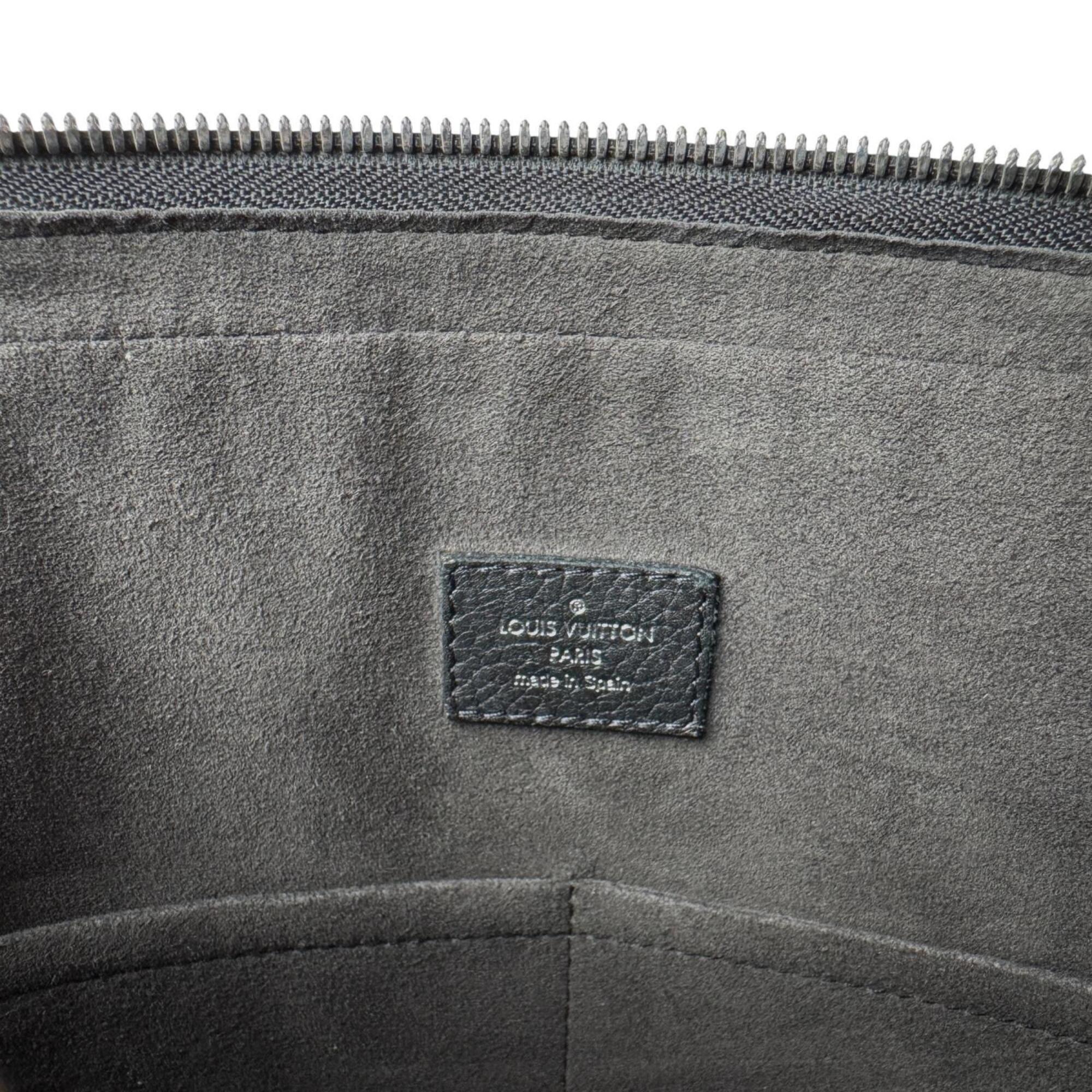 Louis Vuitton Black Leather Briefcase Shoulder Bag (Pre-Owned)