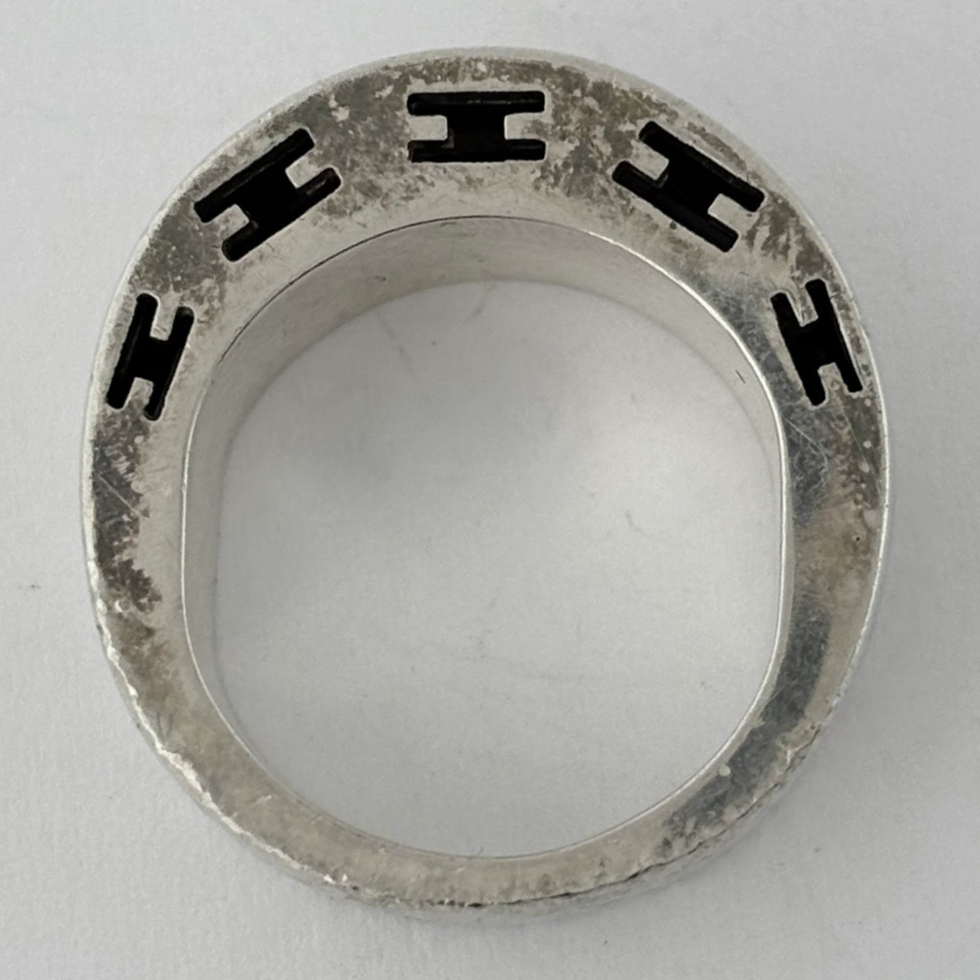 Hermes Silver 925 Band Ring (Pre-Owned)
