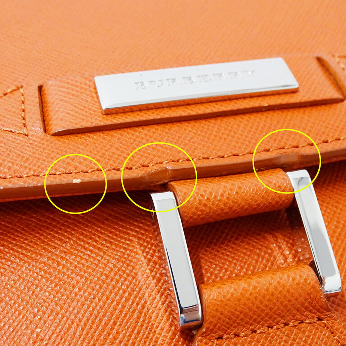 Burberry Orange Leather Handbag Shoulder Bag (Pre-Owned)