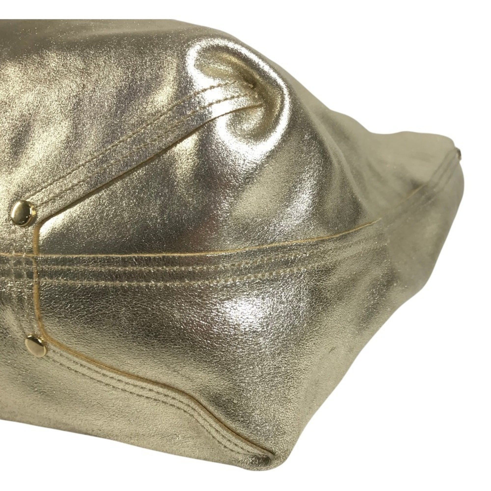 Tiffany Gold Leather Handbag Pouch Shoulder Bag Tote Bag (Pre-Owned)