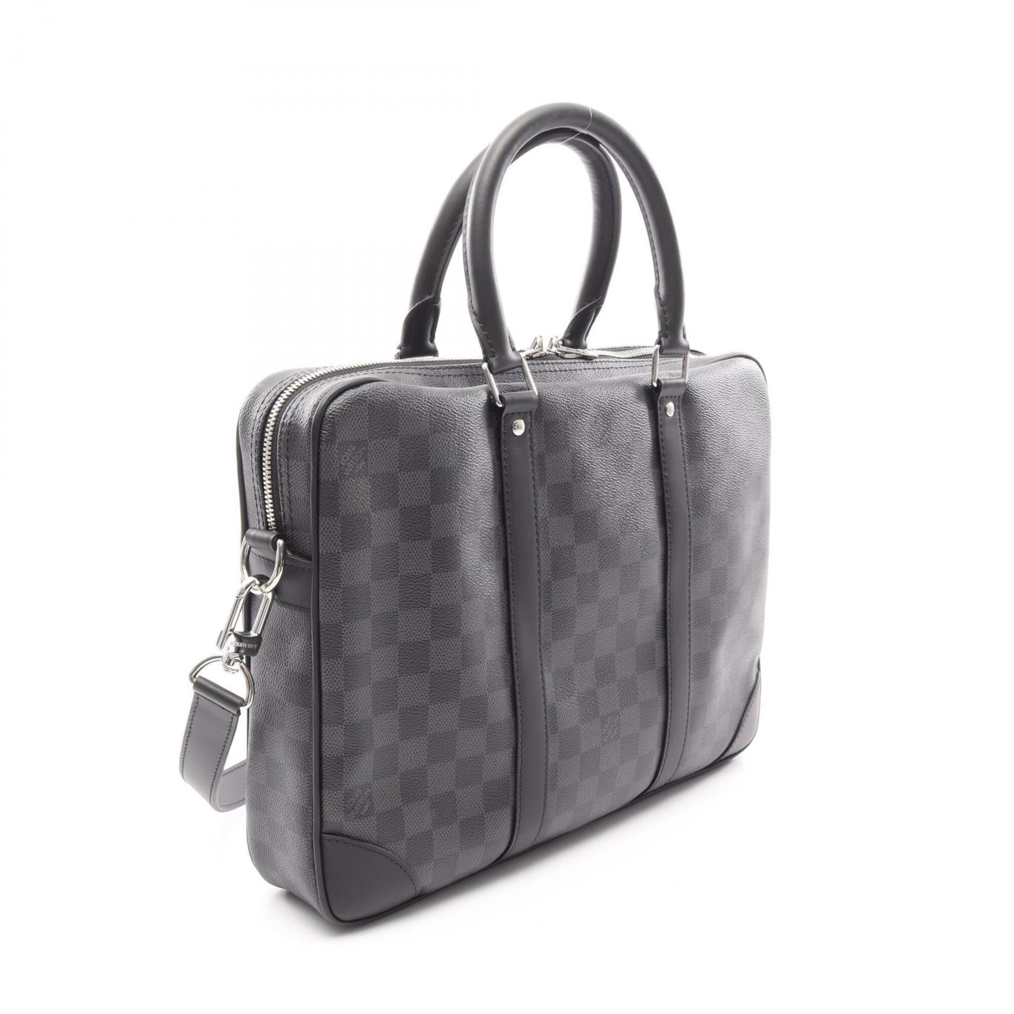 Louis Vuitton Black Pvc Leather Briefcase Handbag (Pre-Owned)