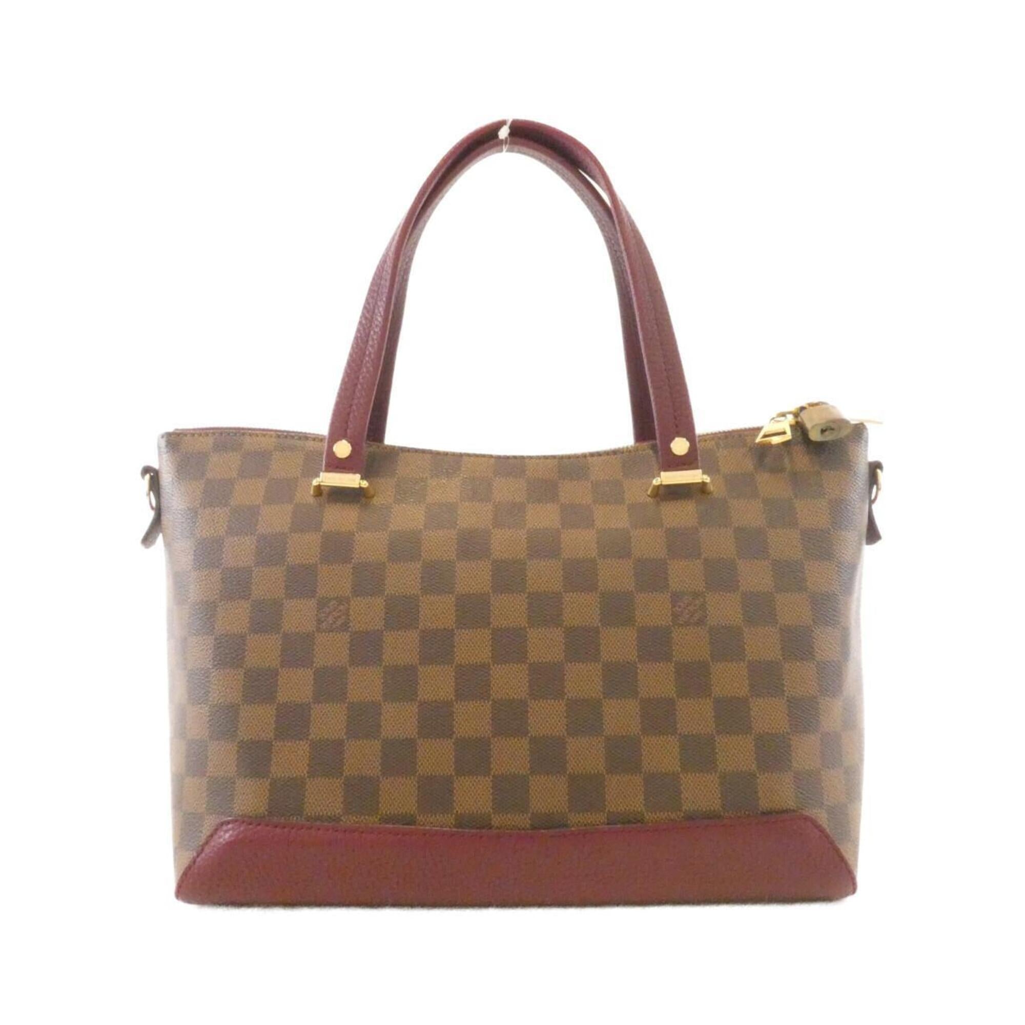 Louis Vuitton Ebene Fuchsia Coated Canvas Leather Handbag (Pre-Owned)