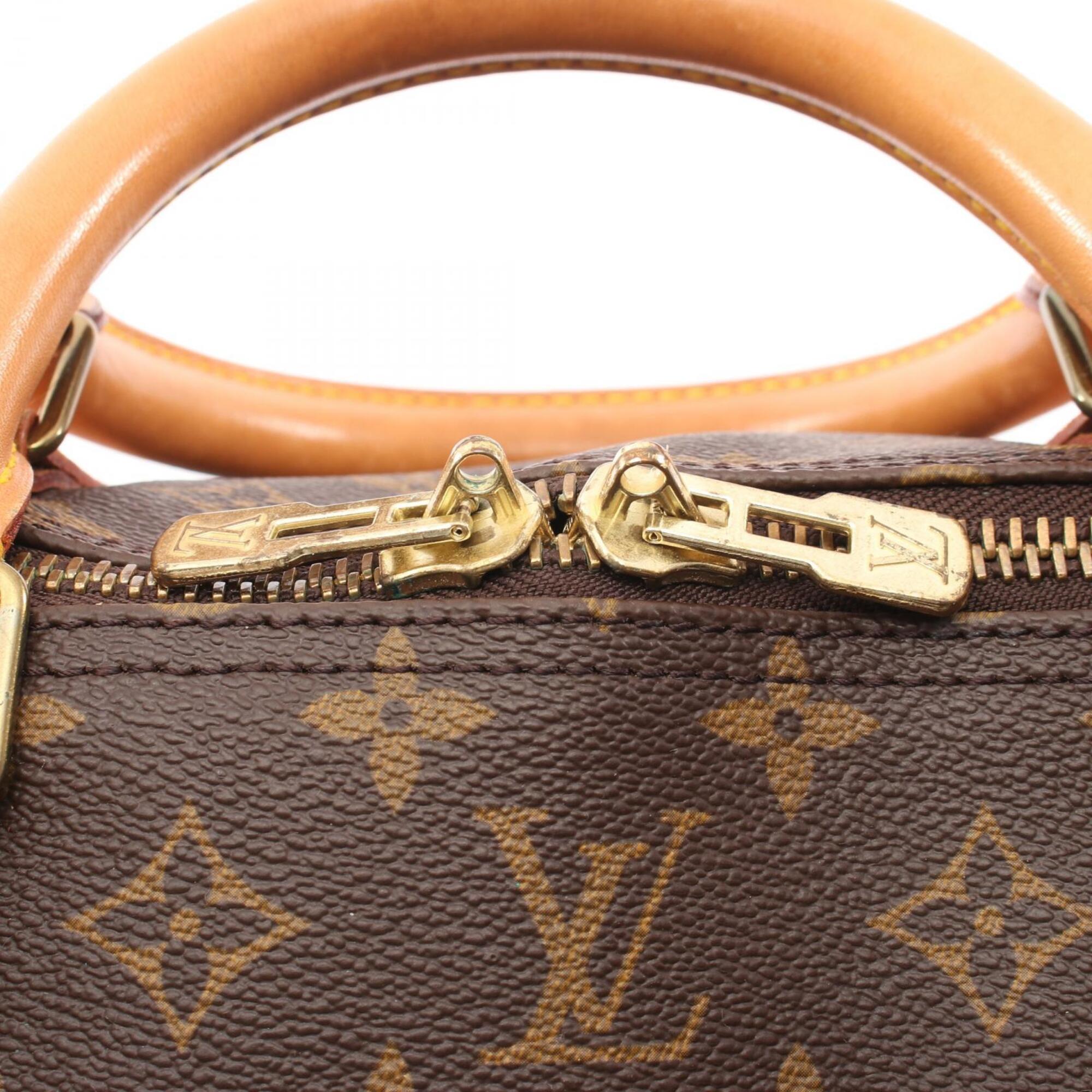 Louis Vuitton Brown Monogram Coated Canvas Monogram Leather Boston Bag Handbag (Pre-Owned)