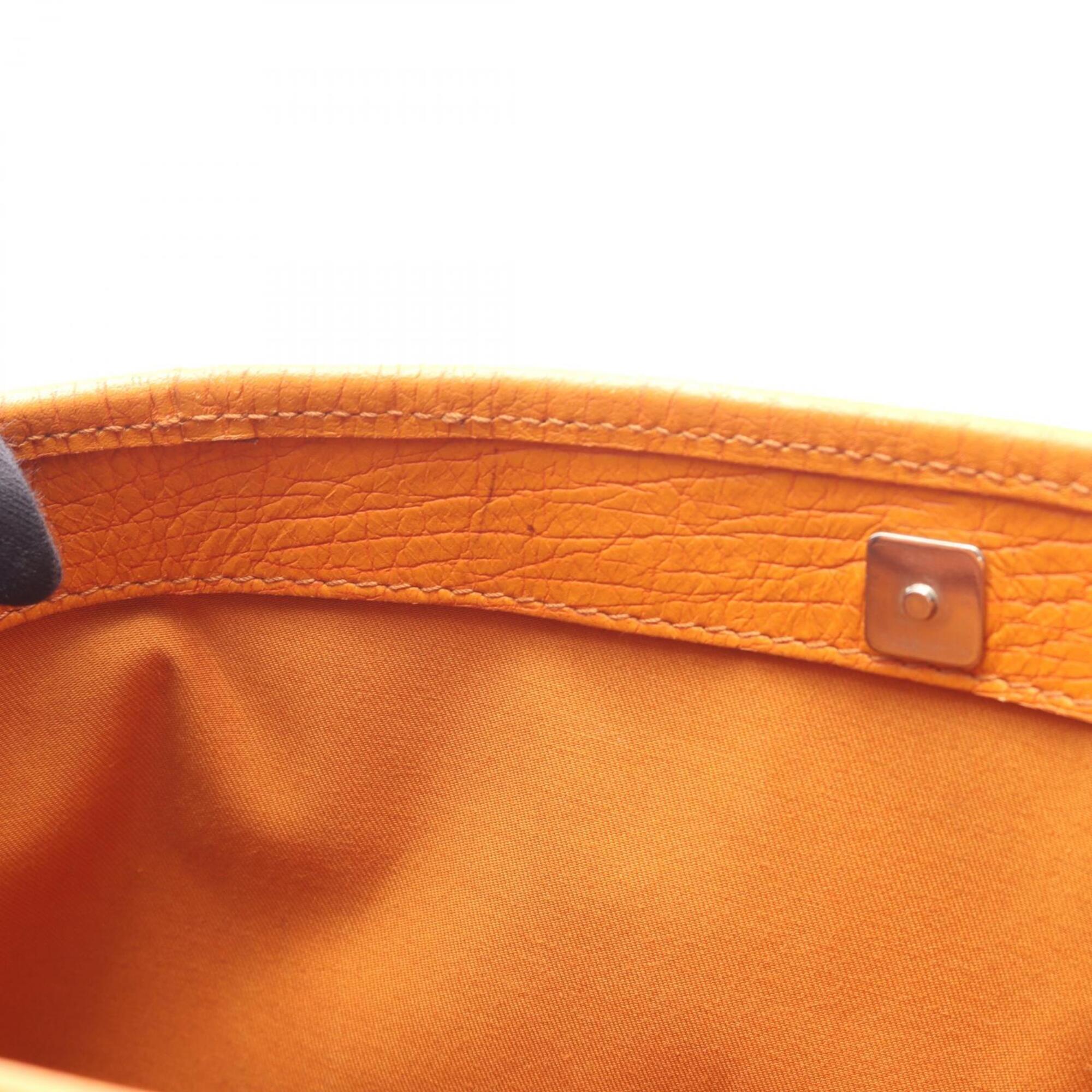 Gucci Beige Orange Pvc Coated Canvas Leather Tote Bag (Pre-Owned)