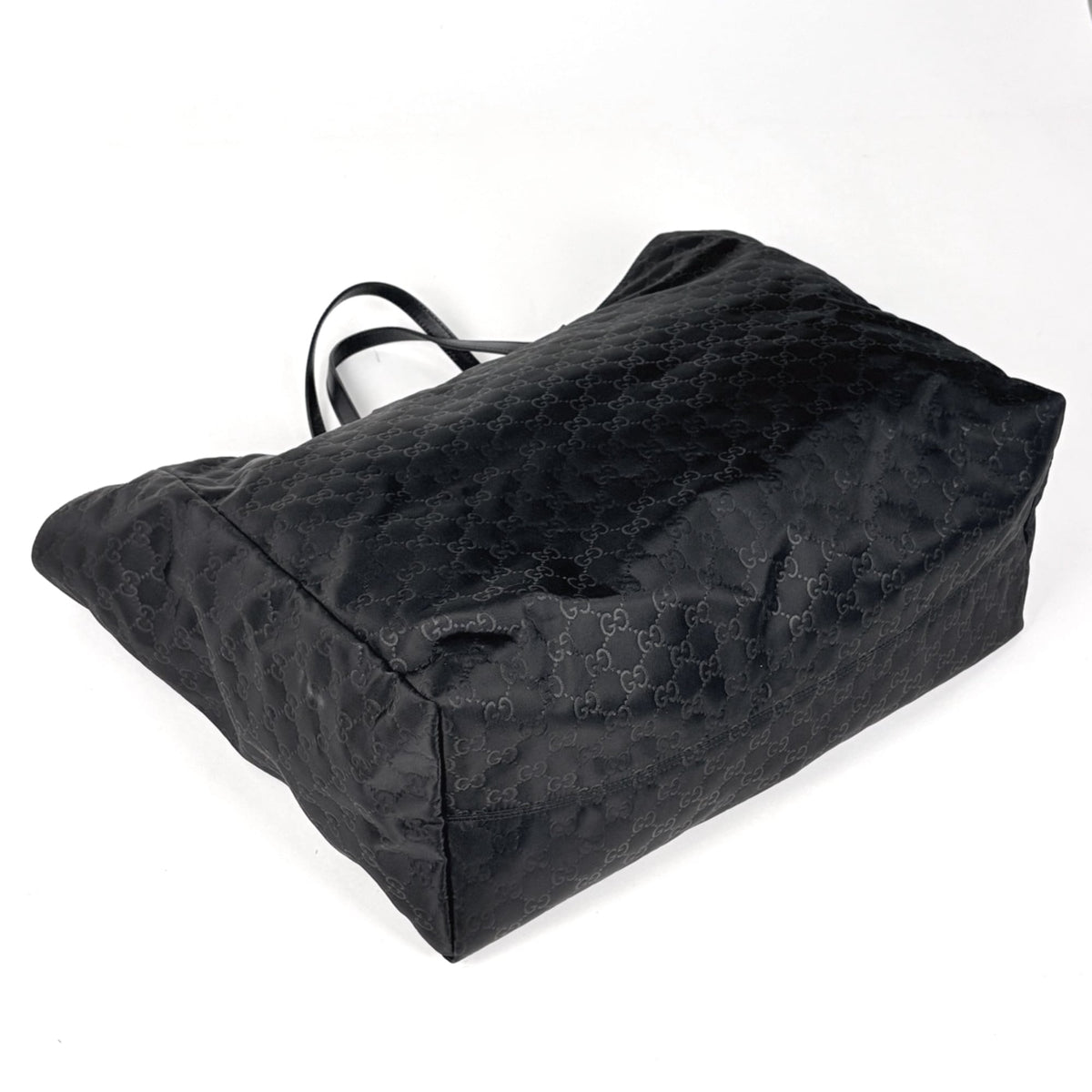 Gucci Black Nylon Leather Tote Bag (Pre-Owned)