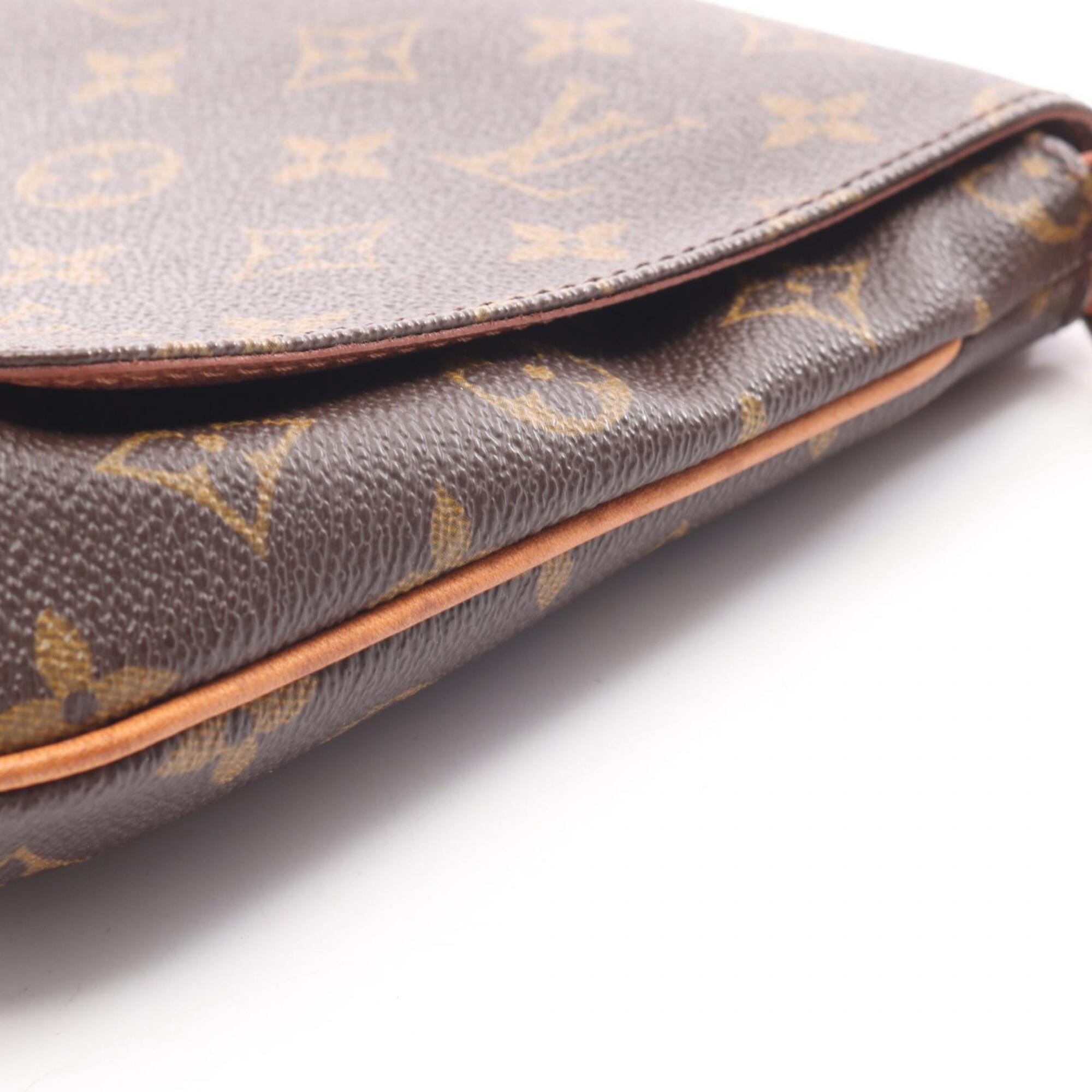 Louis Vuitton Brown Coated Canvas Monogram Leather Handbag Shoulder Bag (Pre-Owned)