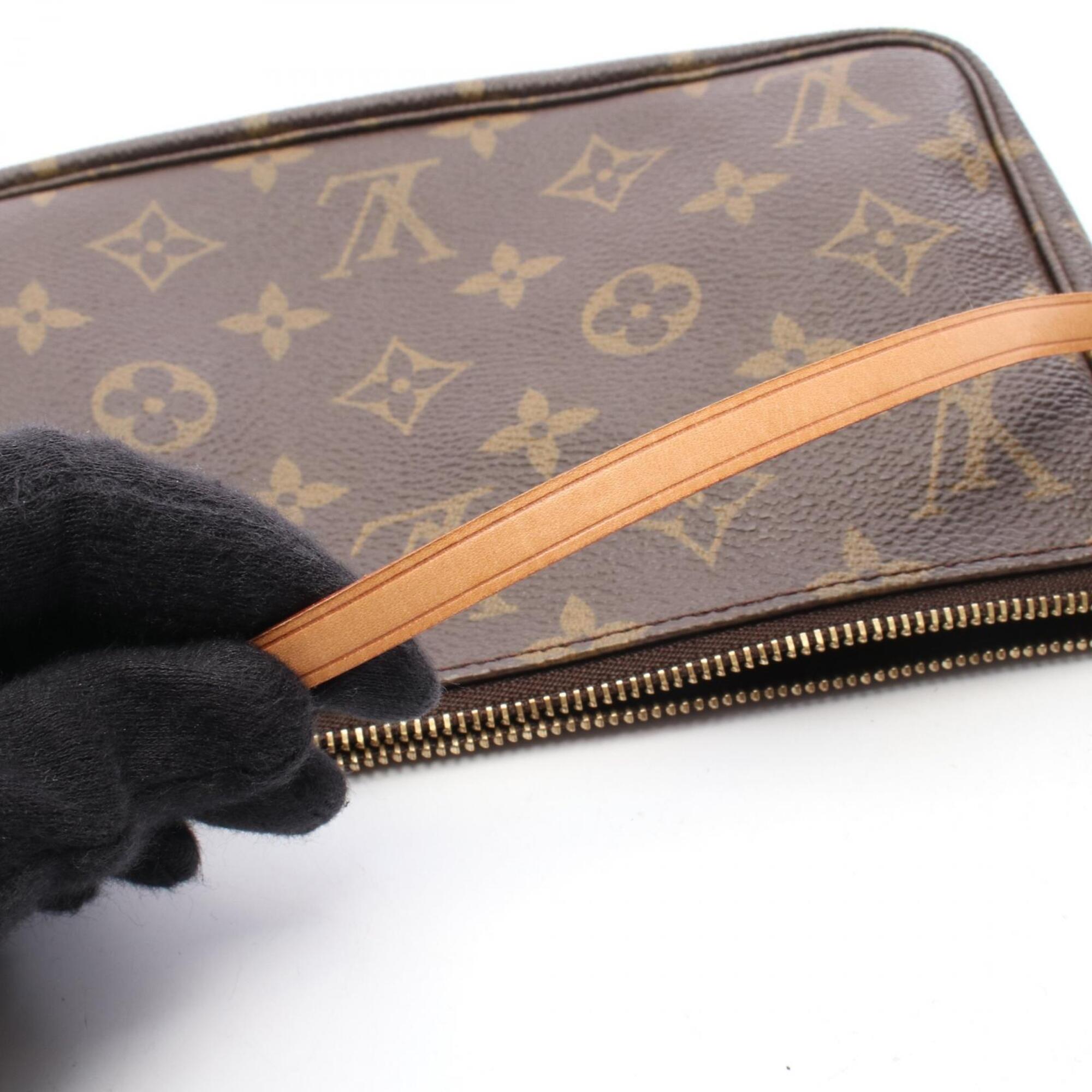 Louis Vuitton Monogram Brown Coated Canvas Leather Handbag (Pre-Owned)