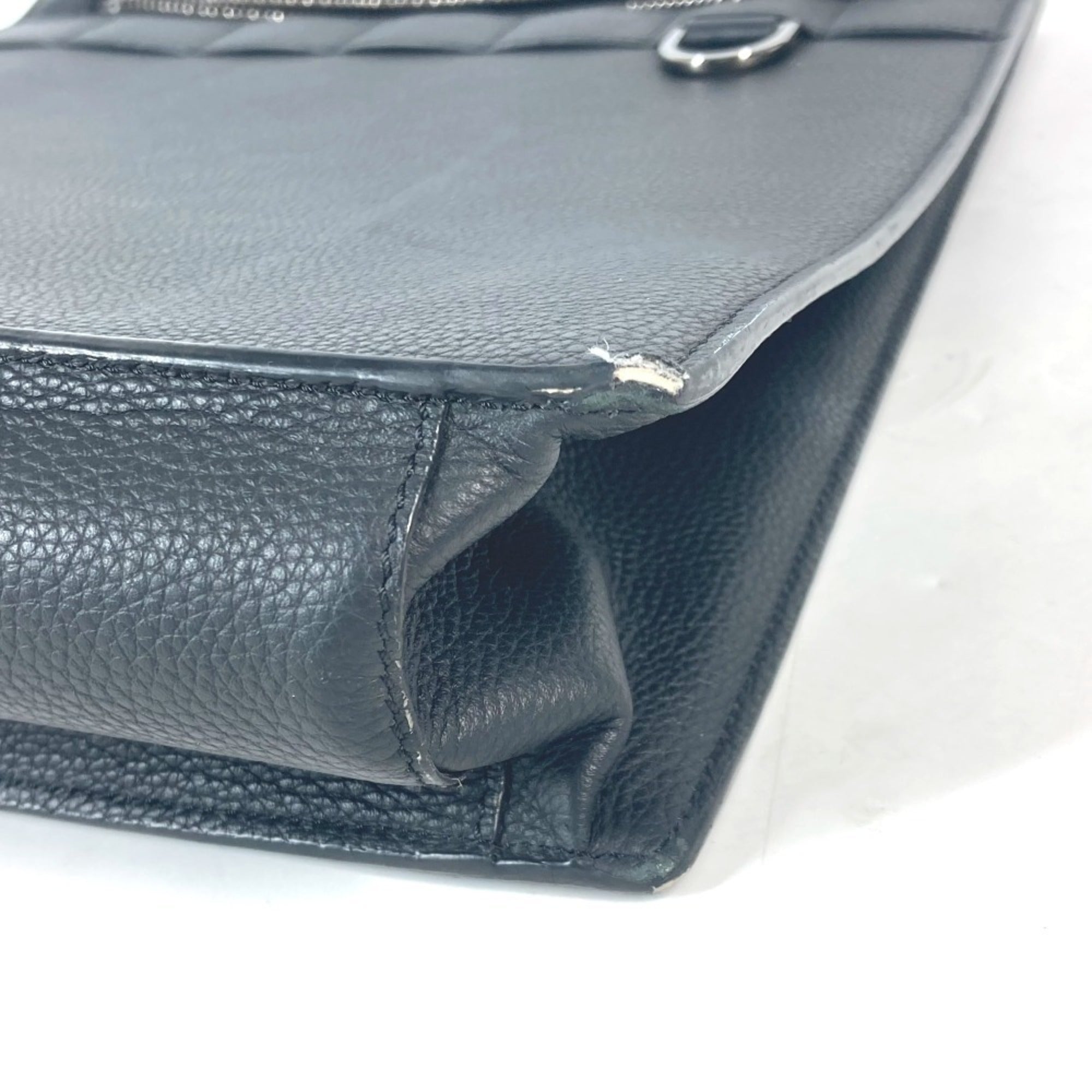 Christian Dior Black Leather Handbag Shoulder Bag Tote Bag (Pre-Owned)