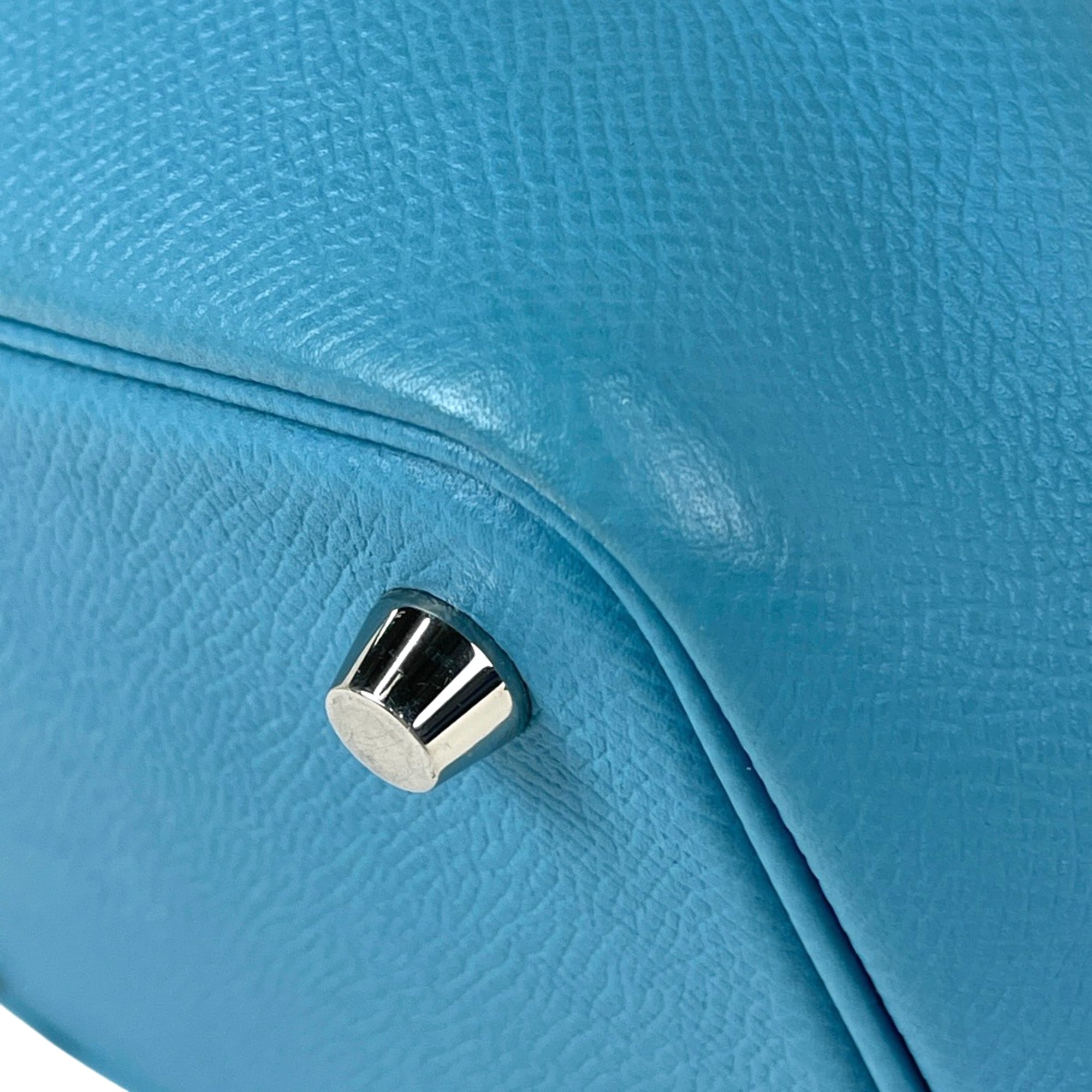 Hermes Blue Epsom Leather Handbag (Pre-Owned)