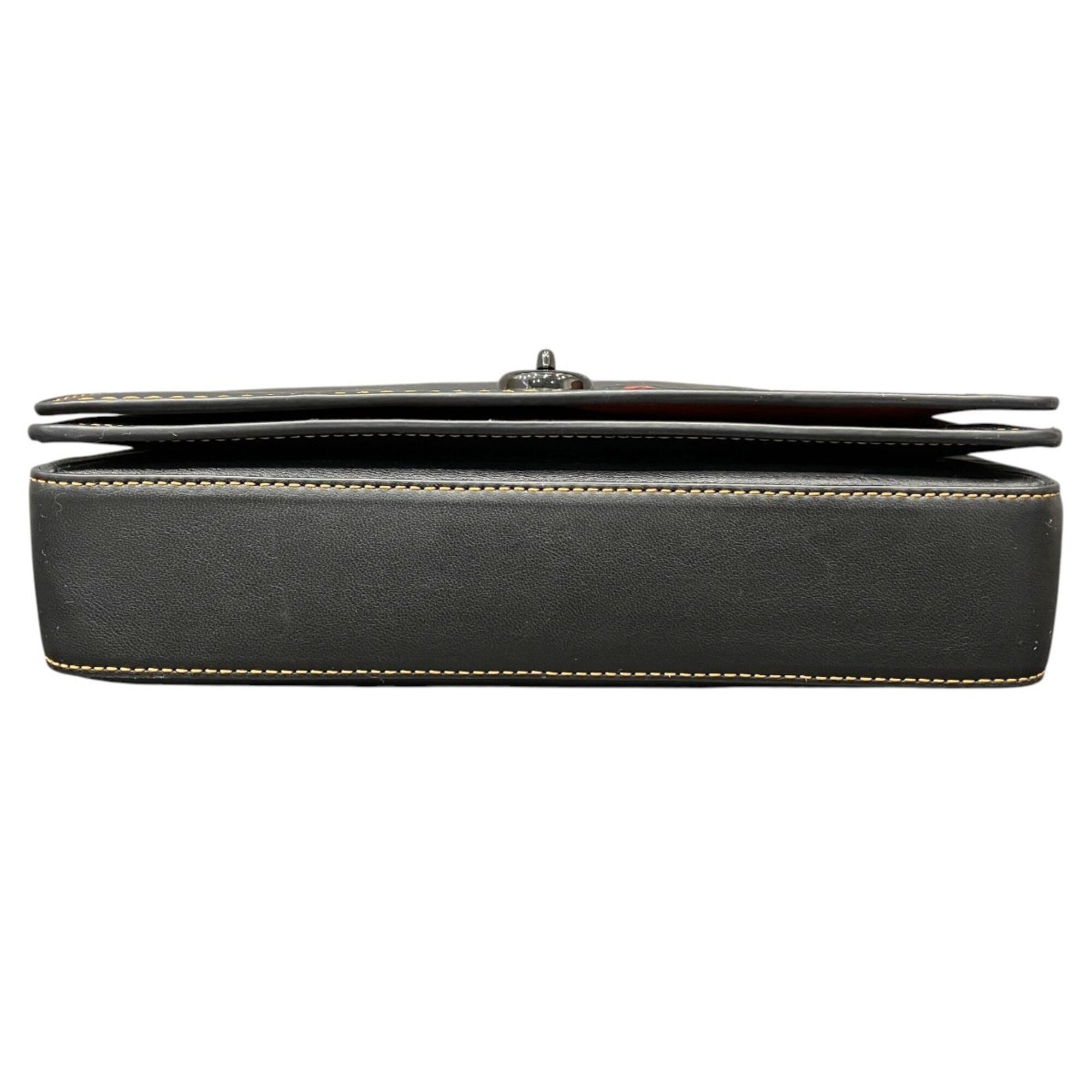 Coach Black Leather Shoulder Bag (Pre-Owned)