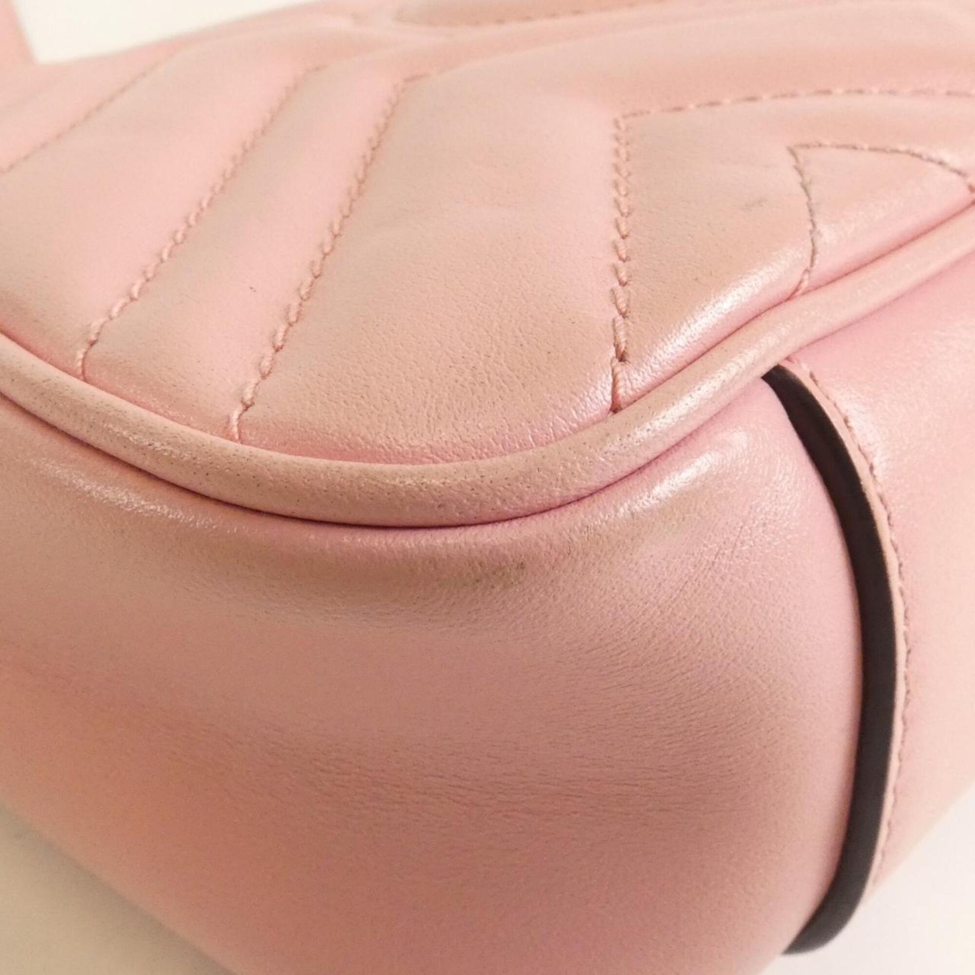 Gucci Pink Leather Shoulder Bag (Pre-Owned)
