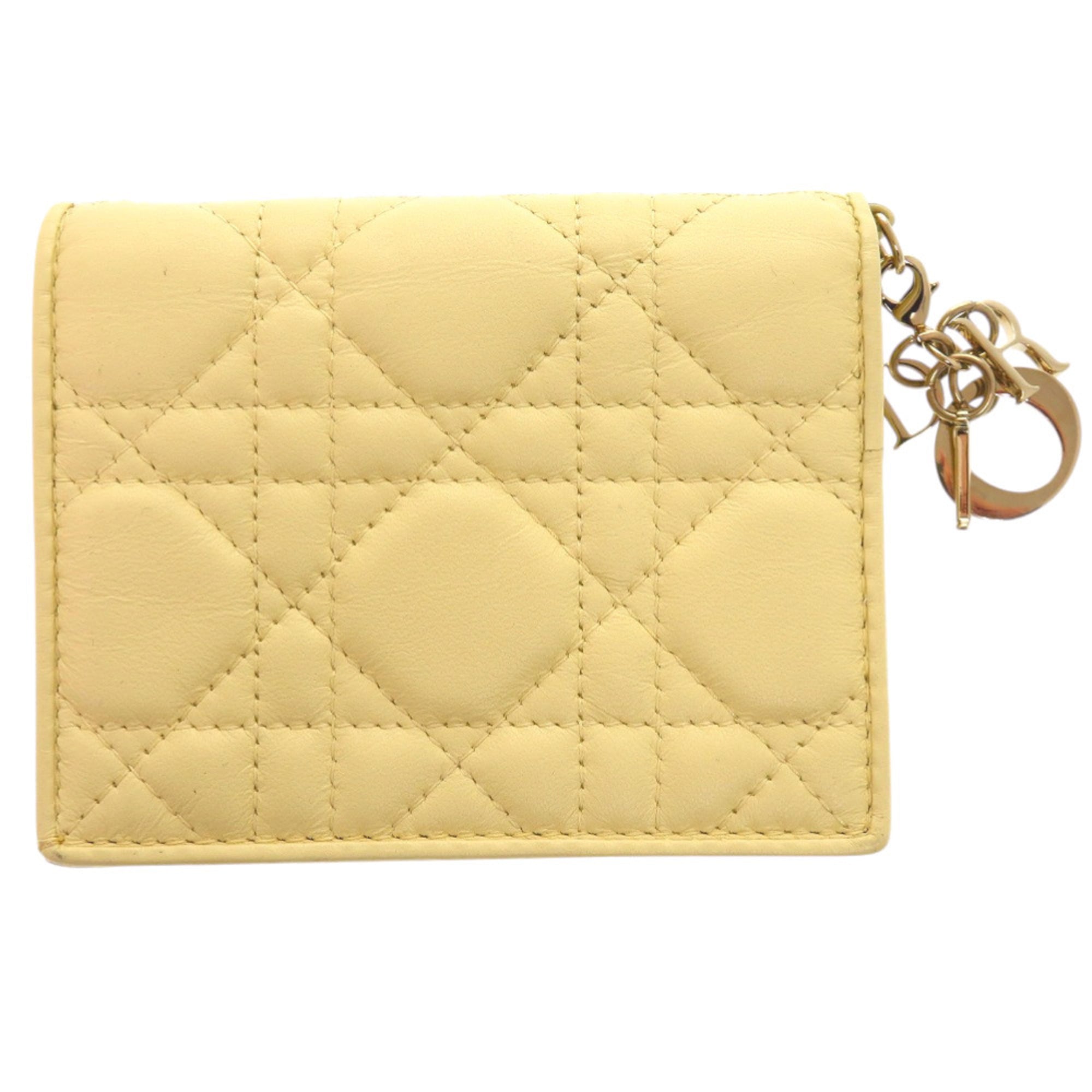 Christian Dior Yellow Leather Wallet (Bi-Fold) (Pre-Owned)
