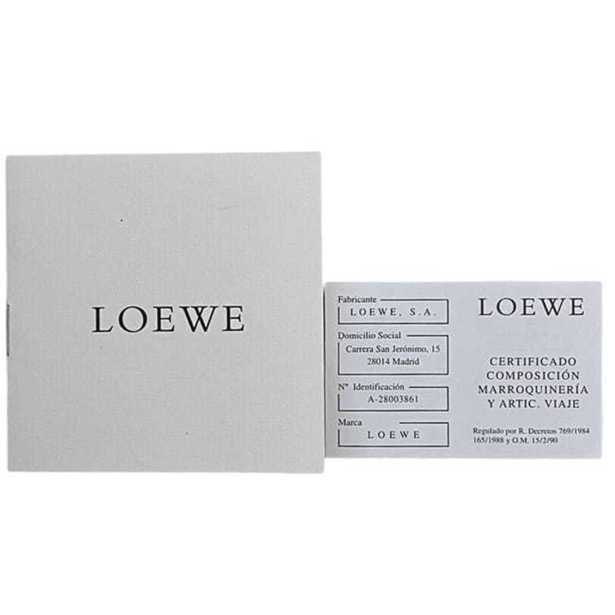 Loewe Brown White Canvas Leather Shoulder Bag (Pre-Owned)