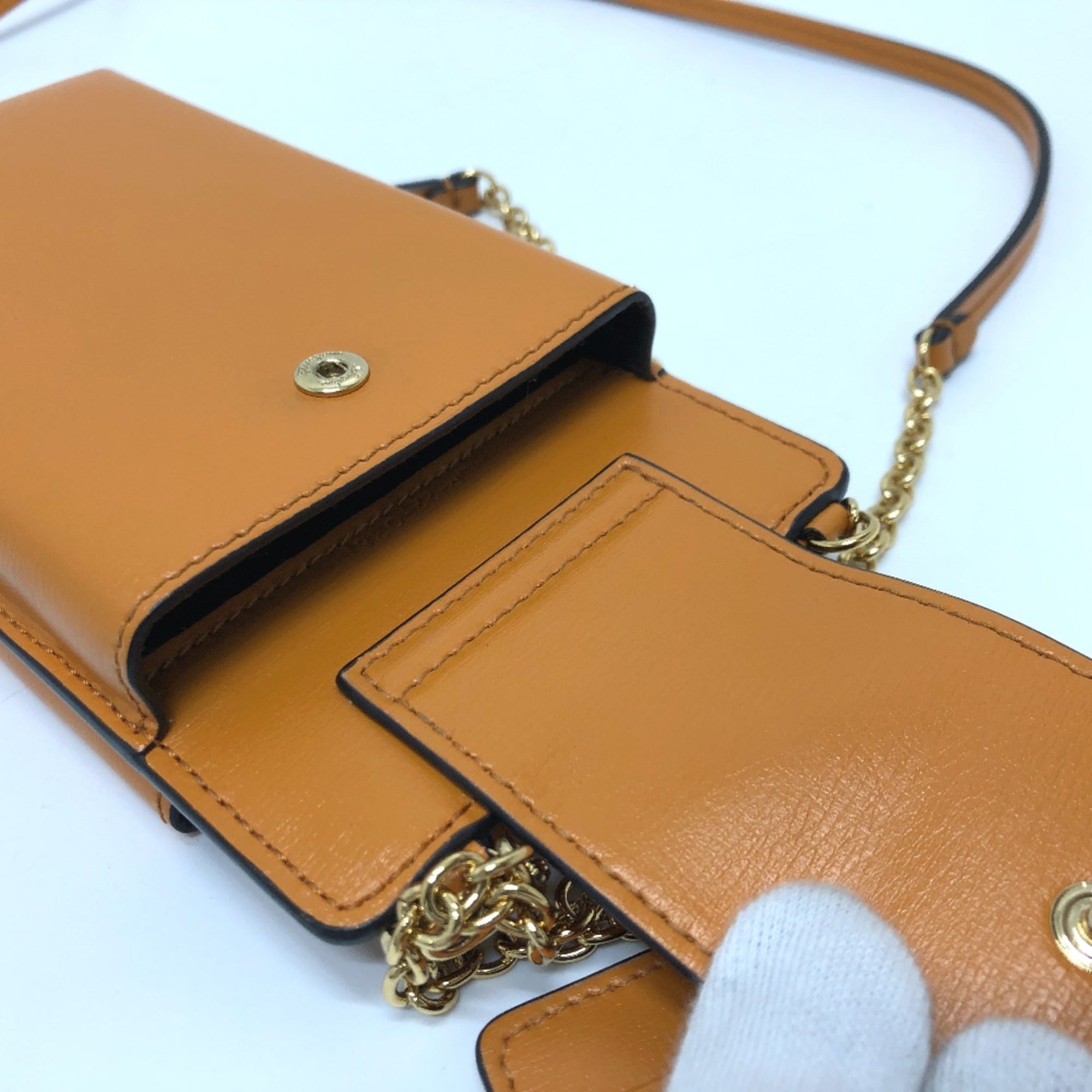 Salvatore Ferragamo Orange Leather Shoulder Bag (Pre-Owned)