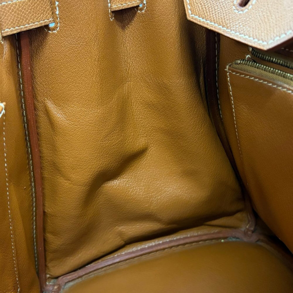 Hermes Brown Gold Togo Leather Handbag (Pre-Owned)