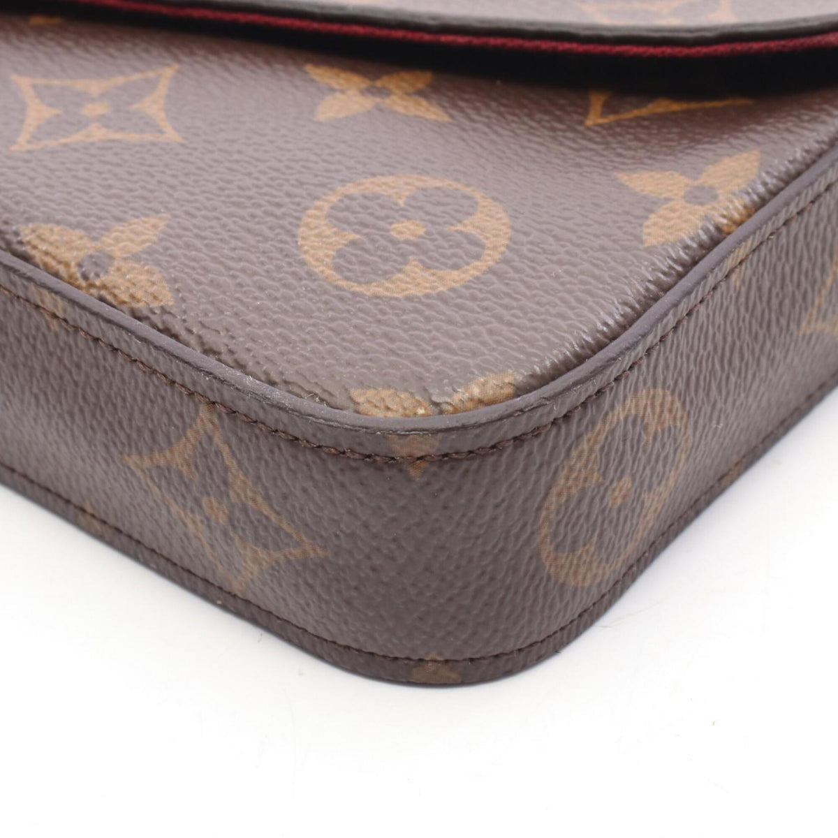 Louis Vuitton Brown Fuchsia Monogram Monogram Leather Handbag Pochette Shoulder Bag (Pre-Owned)