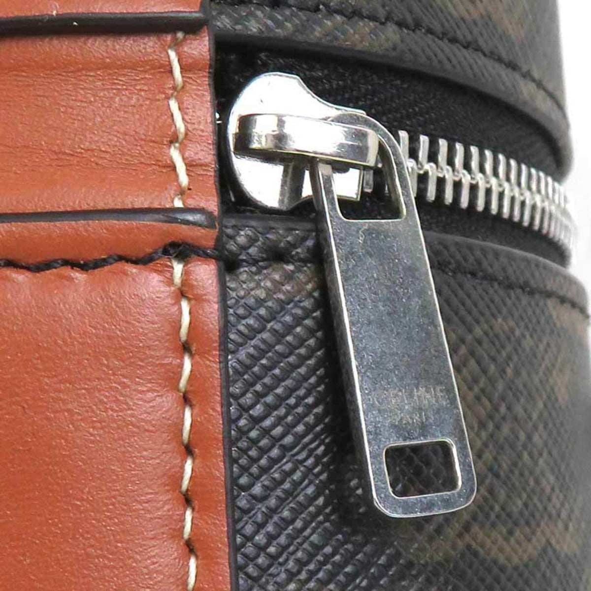 Celine Brown Coated Canvas Shoulder Bag (Pre-Owned)