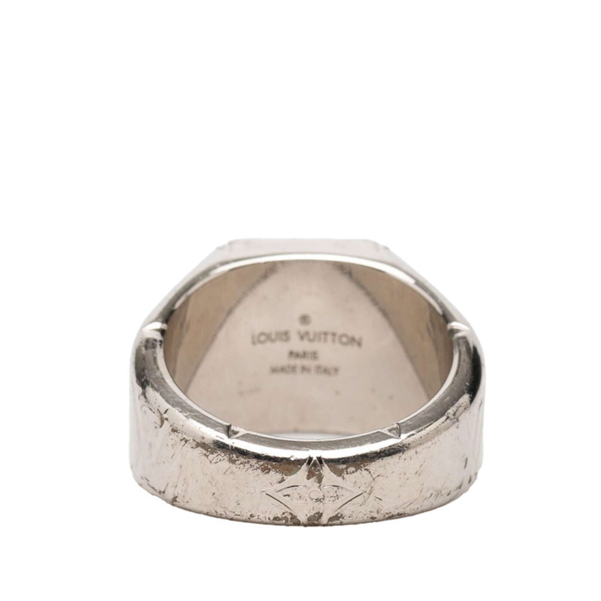 Louis Vuitton Silver Metal Band Ring (Pre-Owned)