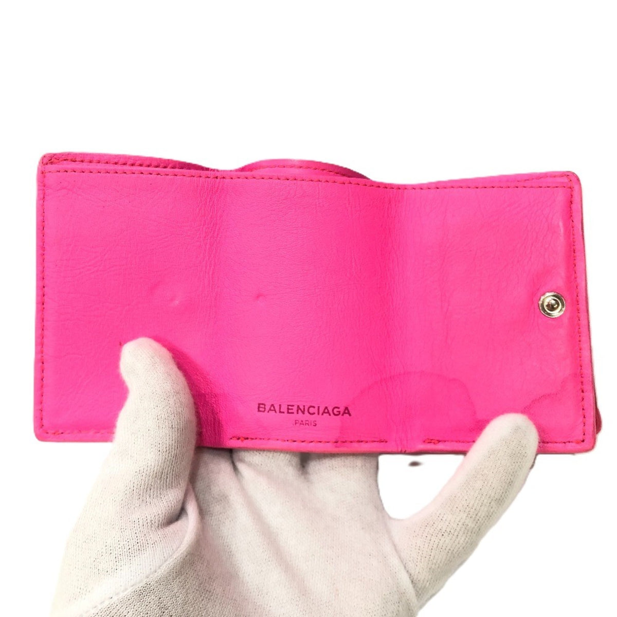 Balenciaga Pink Leather Wallet (Tri-Fold) (Pre-Owned)