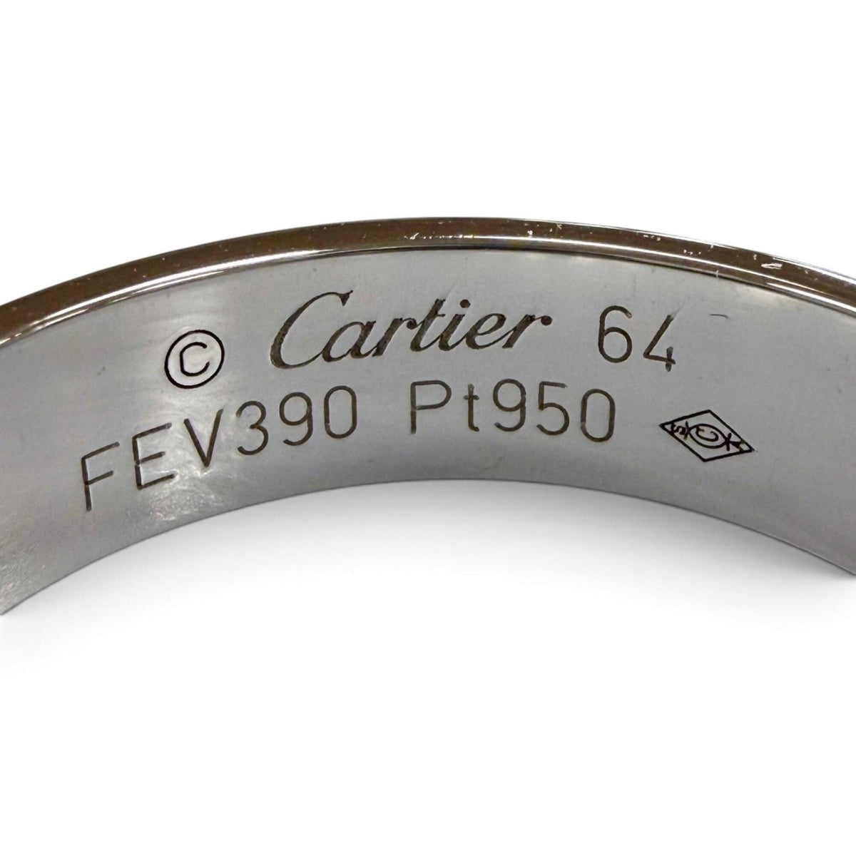 Cartier Silver Platinum 950 Band Ring (Pre-Owned)