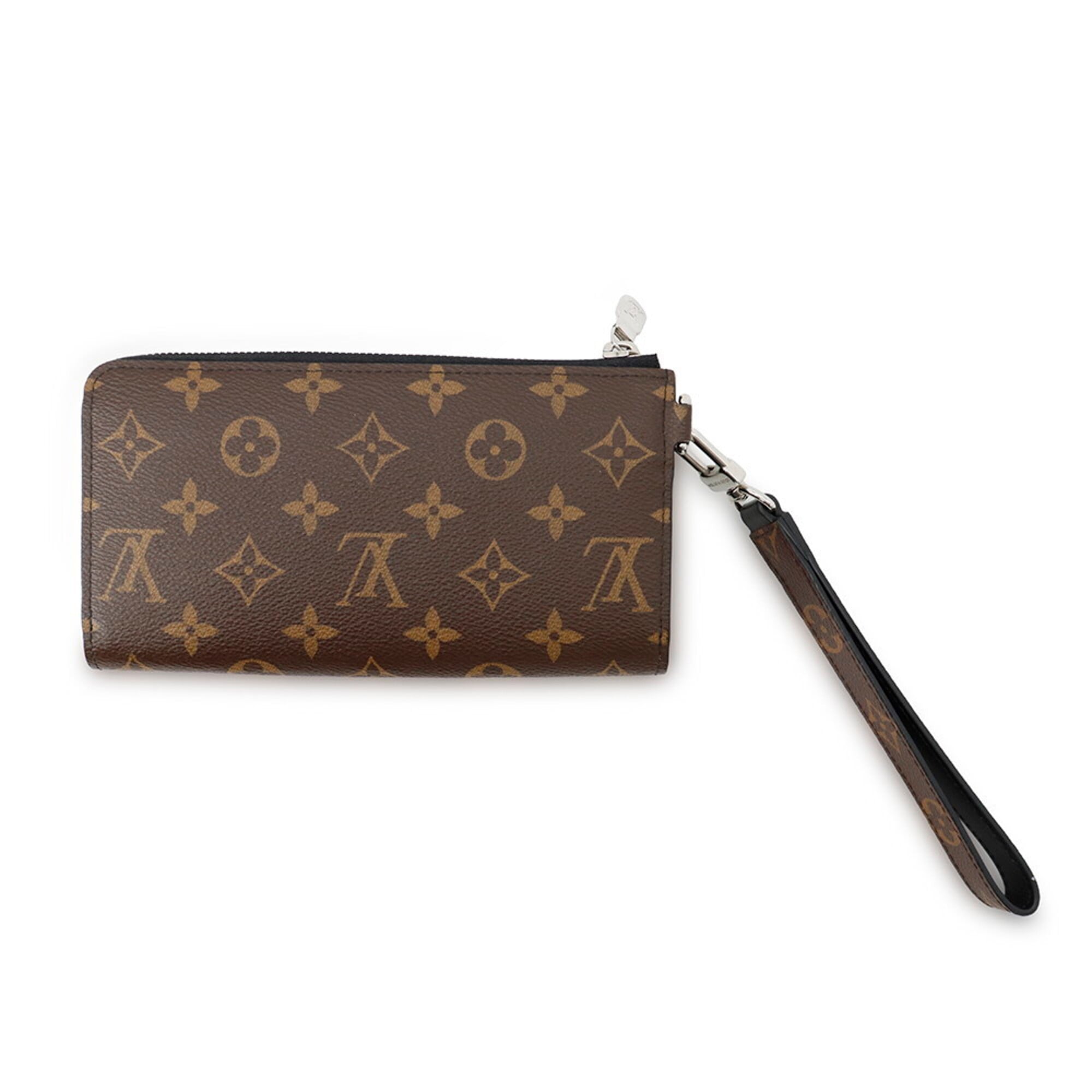 Louis Vuitton Monogram Macassar Black Noir Long Wallet (Bi-Fold) (Pre-Owned)