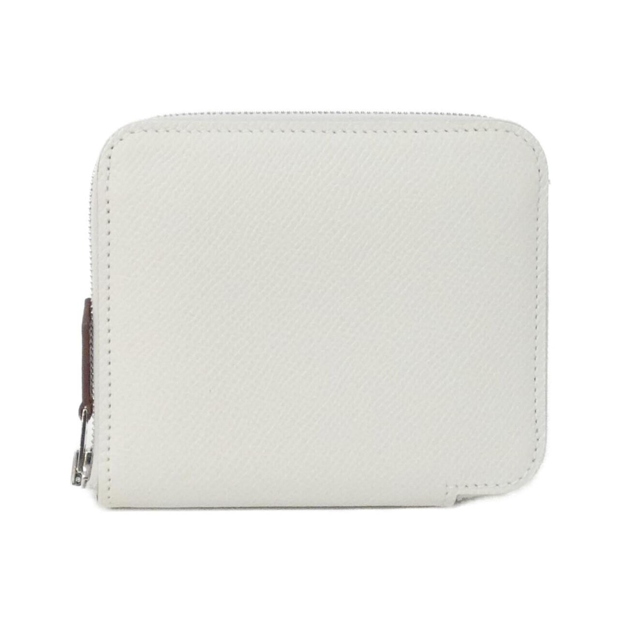 Hermes Ruby White Epsom Leather Silk Wallet (Bi-Fold) (Pre-Owned)