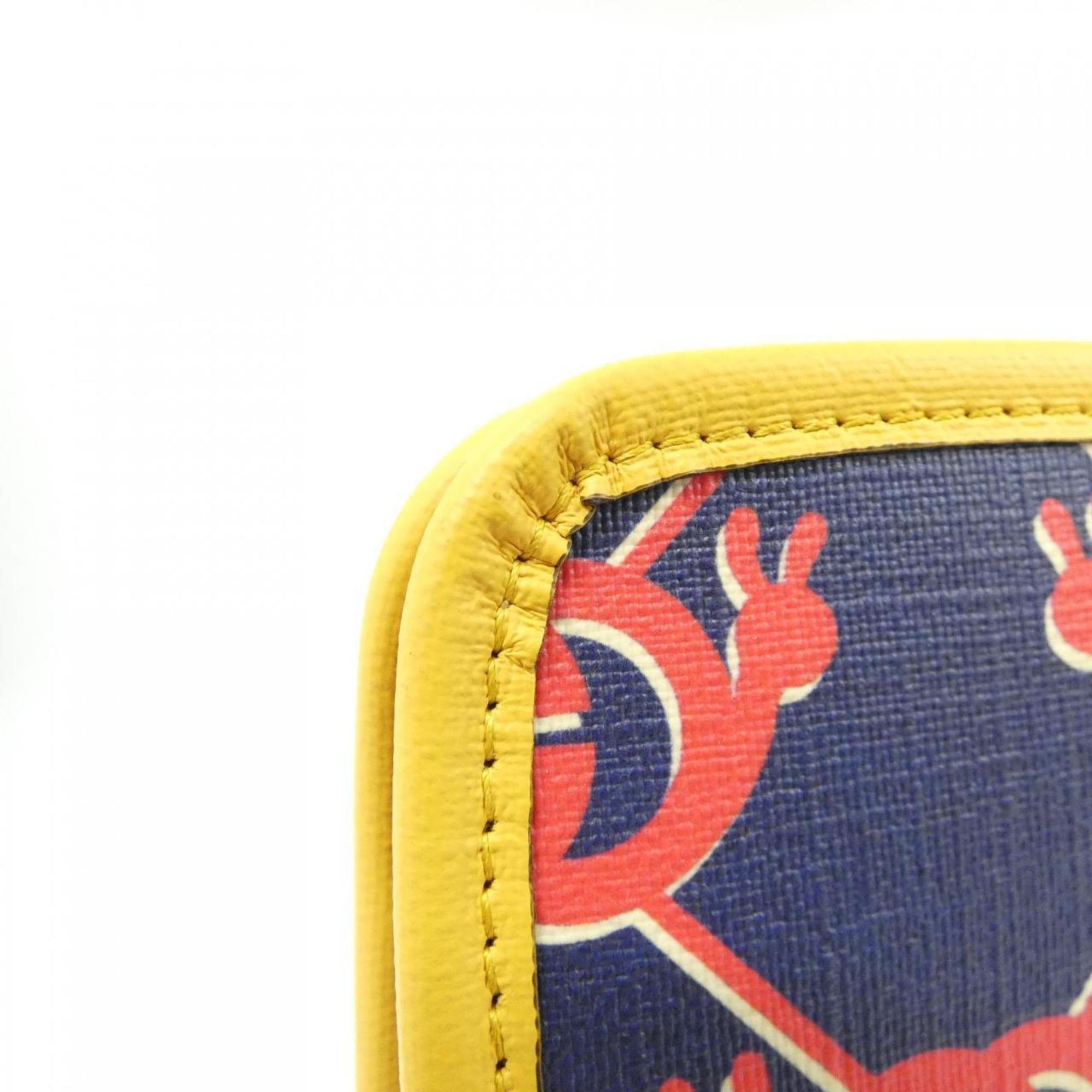 Gucci Blue Red Color Yellow Gg Supreme Handbag (Pre-Owned)
