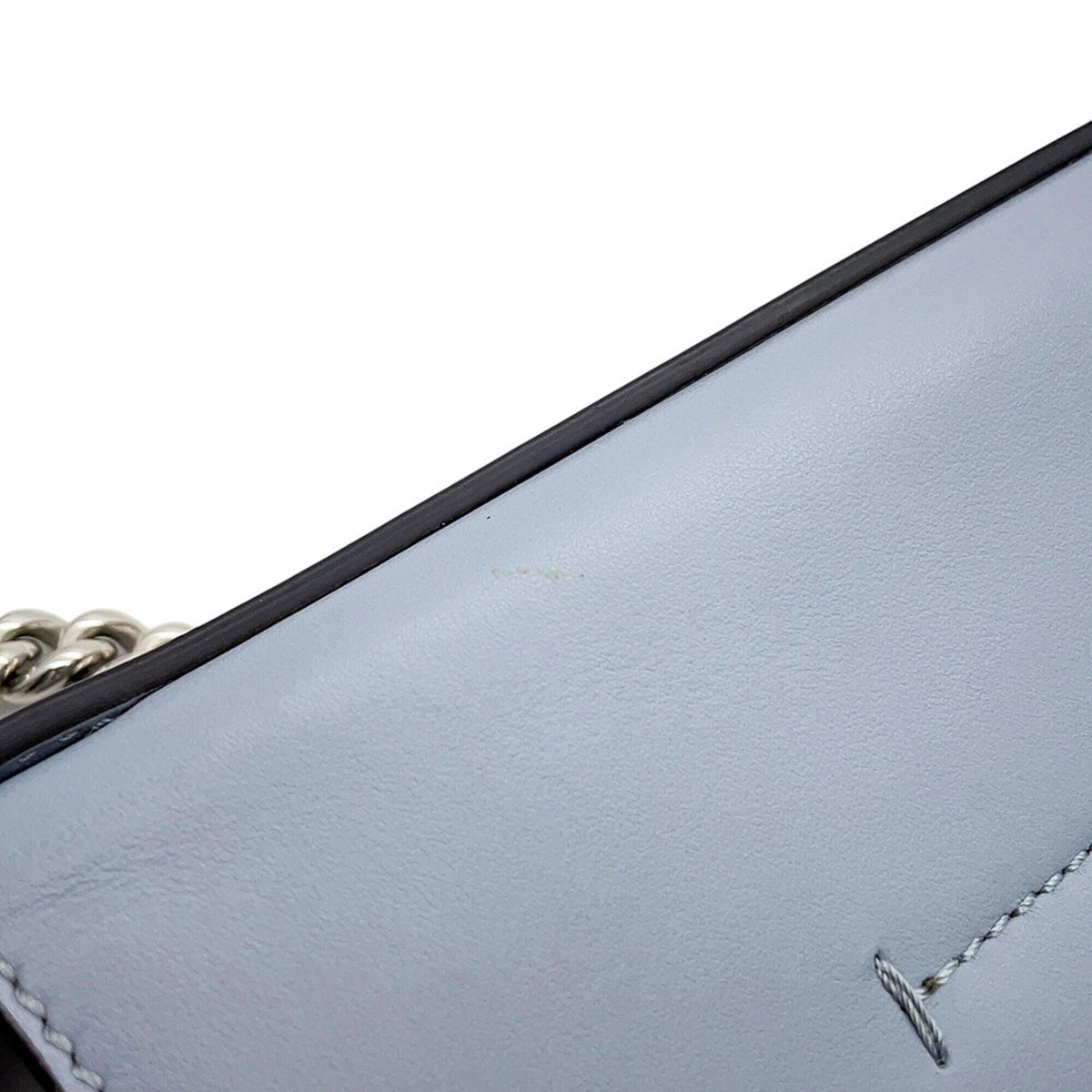 Fendi Blue Gray Leather Handbag Shoulder Bag (Pre-Owned)