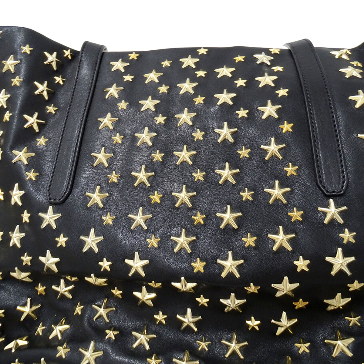 Jimmy Choo Black Leather Handbag Tote Bag (Pre-Owned)