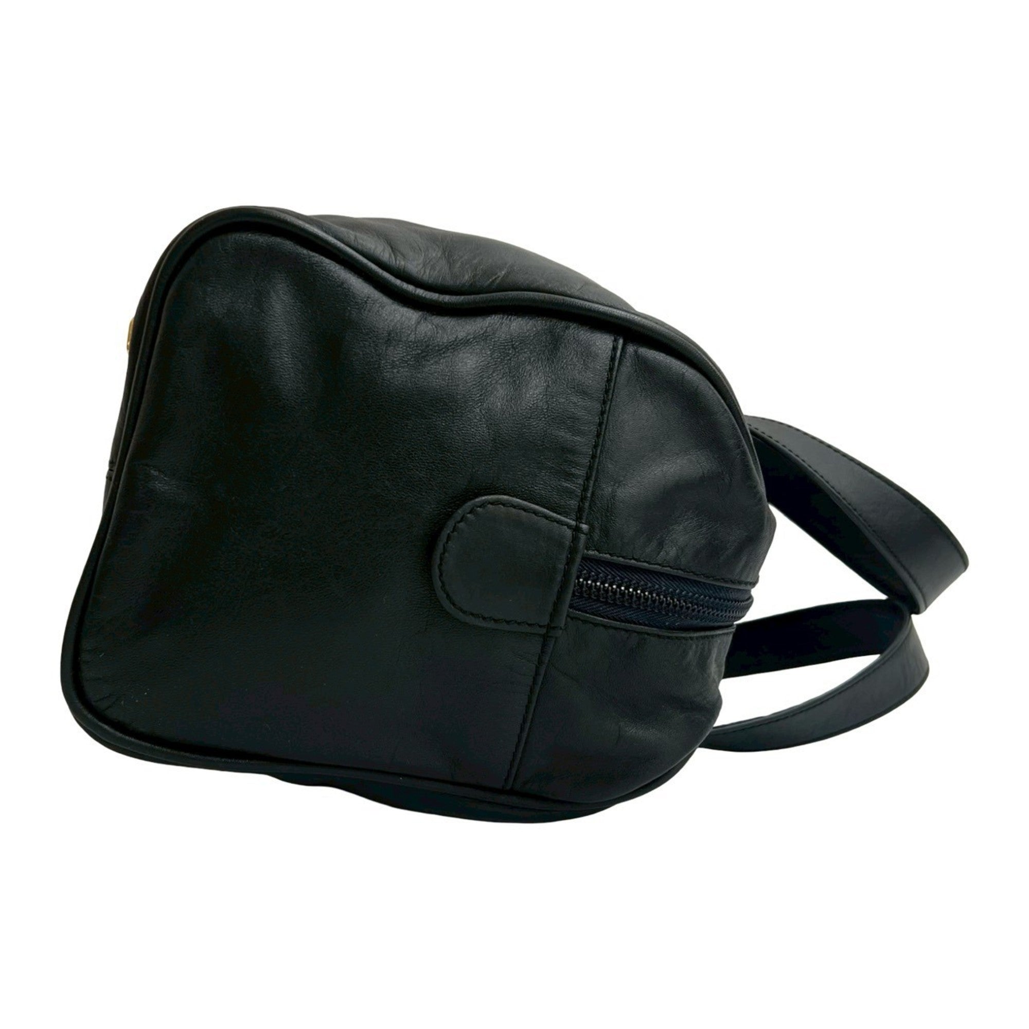 Loewe Black Leather Boston Bag Handbag (Pre-Owned)