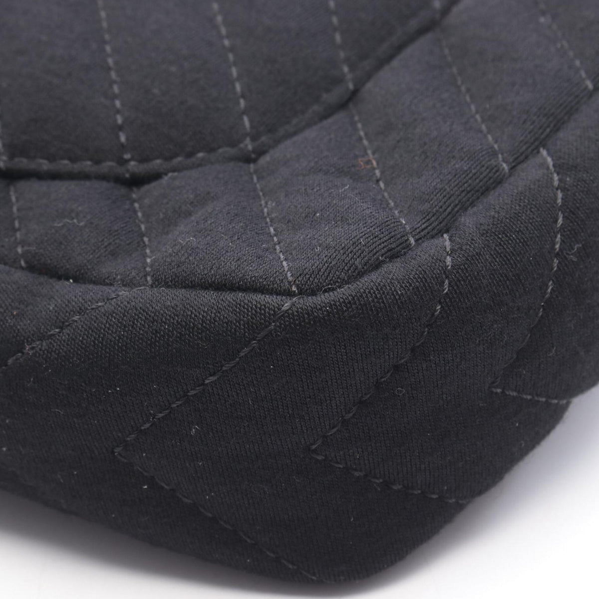 Chanel Black Fabric Cotton Jersey Shoulder Bag (Pre-Owned)