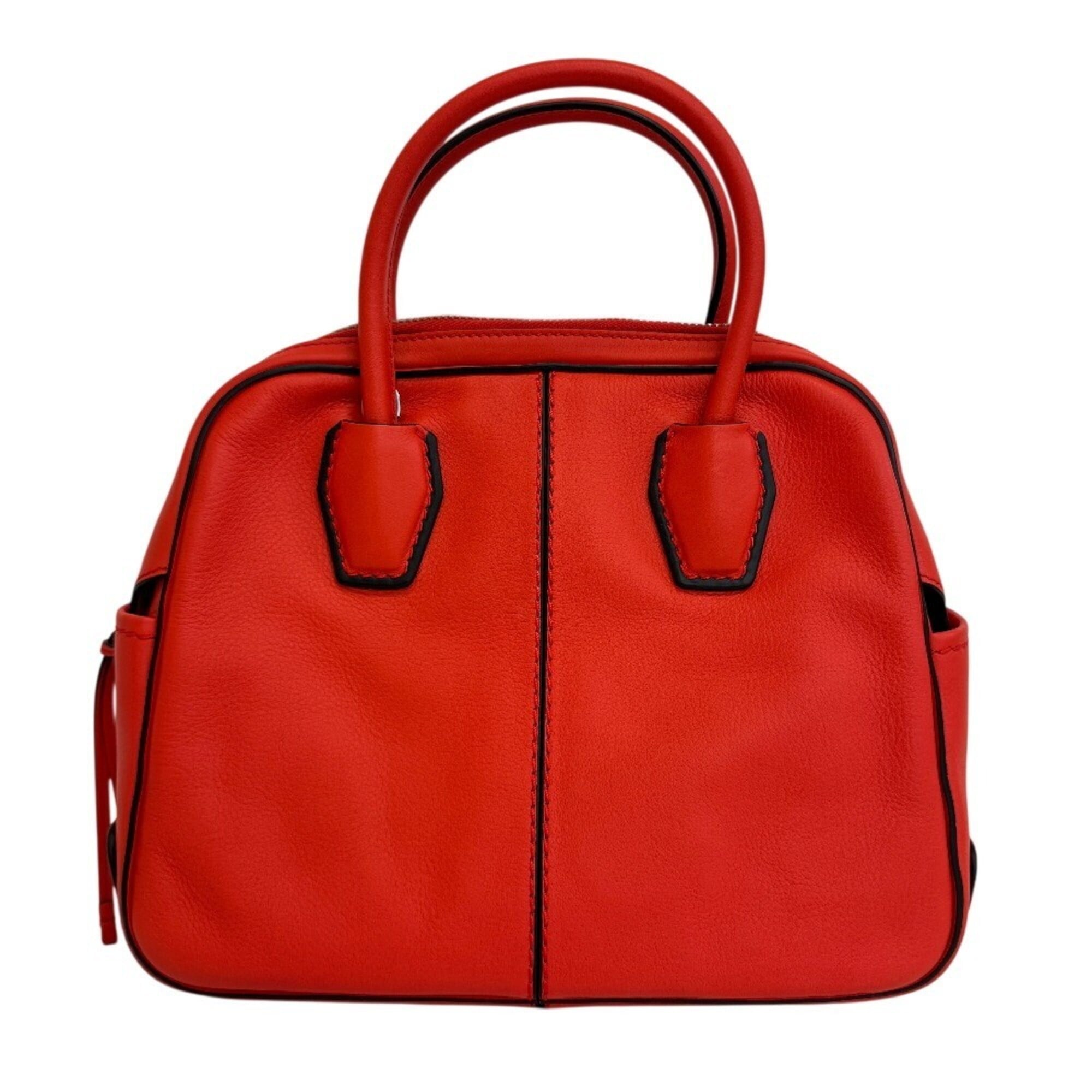 Tod's Red Color Leather Handbag (Pre-Owned)