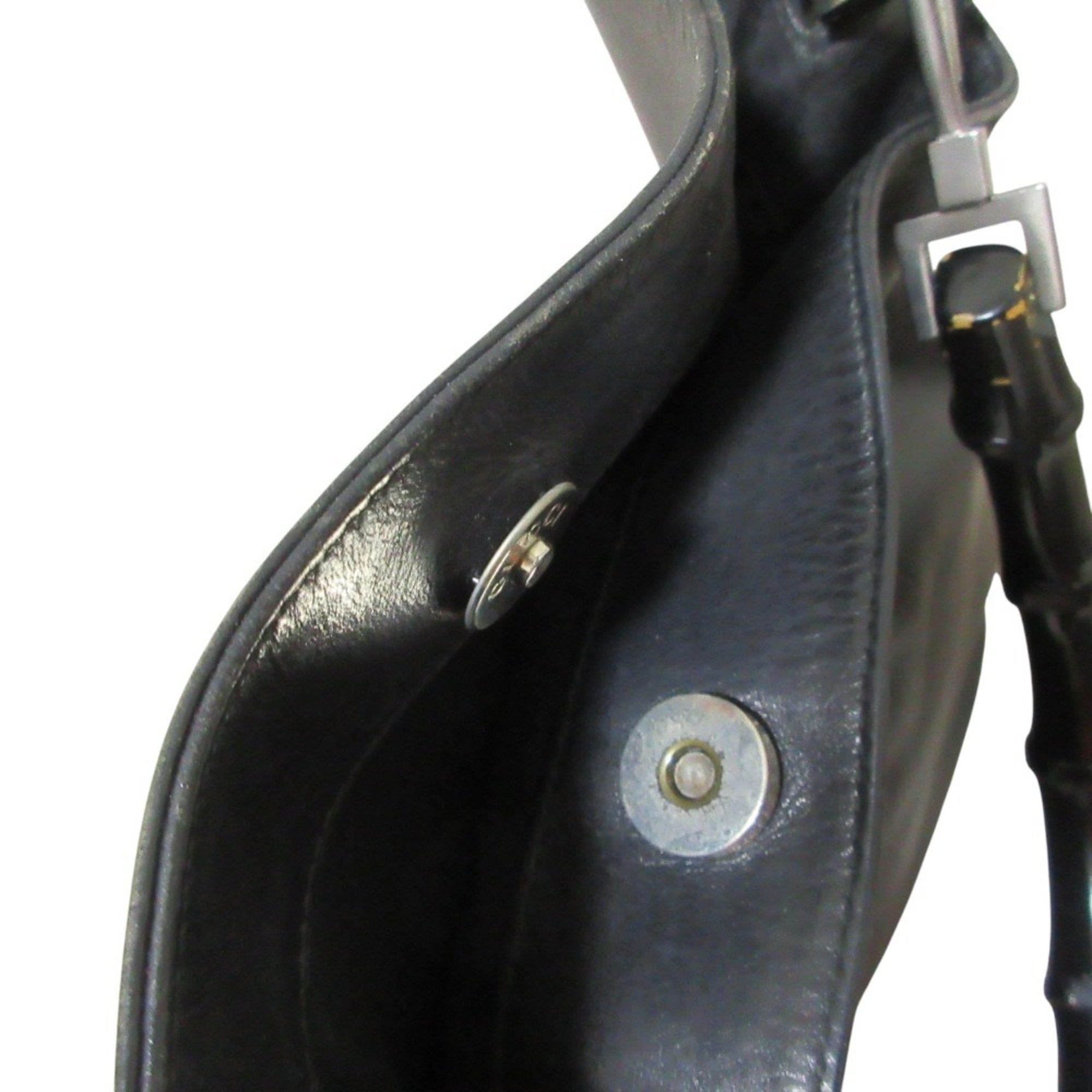 Gucci Black Leather Handbag Shoulder Bag (Pre-Owned)