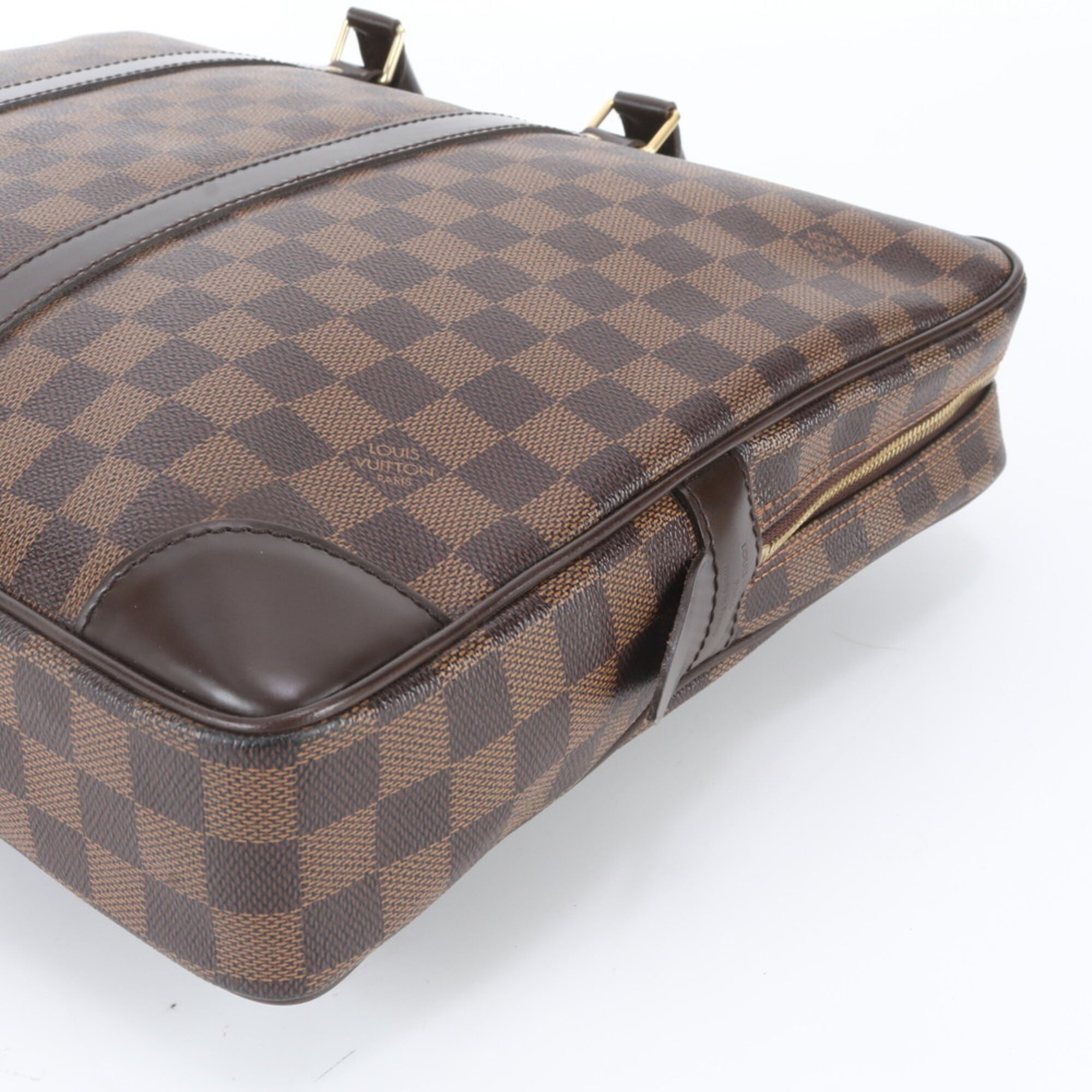 Louis Vuitton Ebene Leather Coated Canvas Briefcase Tote Bag (Pre-Owned)