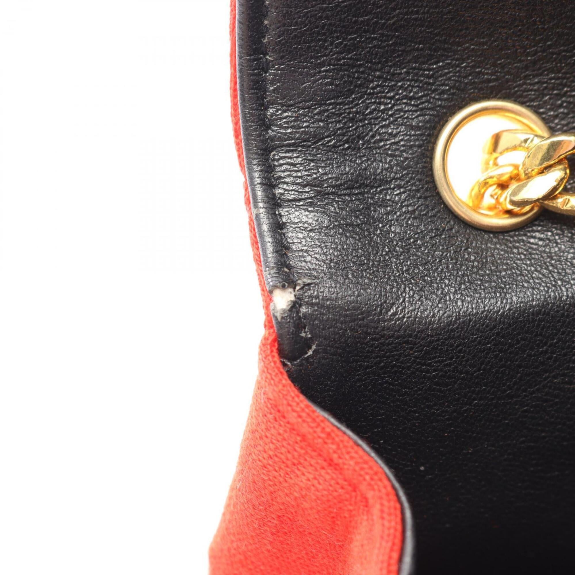Chanel Red Color Fabric Handbag Shoulder Bag (Pre-Owned)
