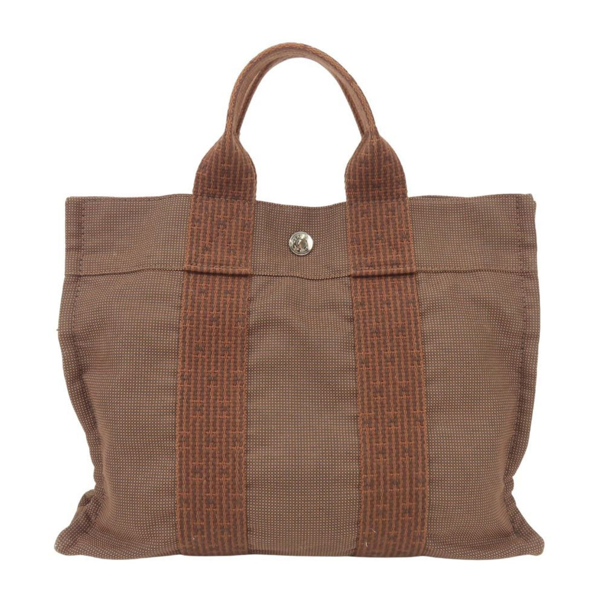 Hermes Brown Canvas Tote Bag (Pre-Owned)