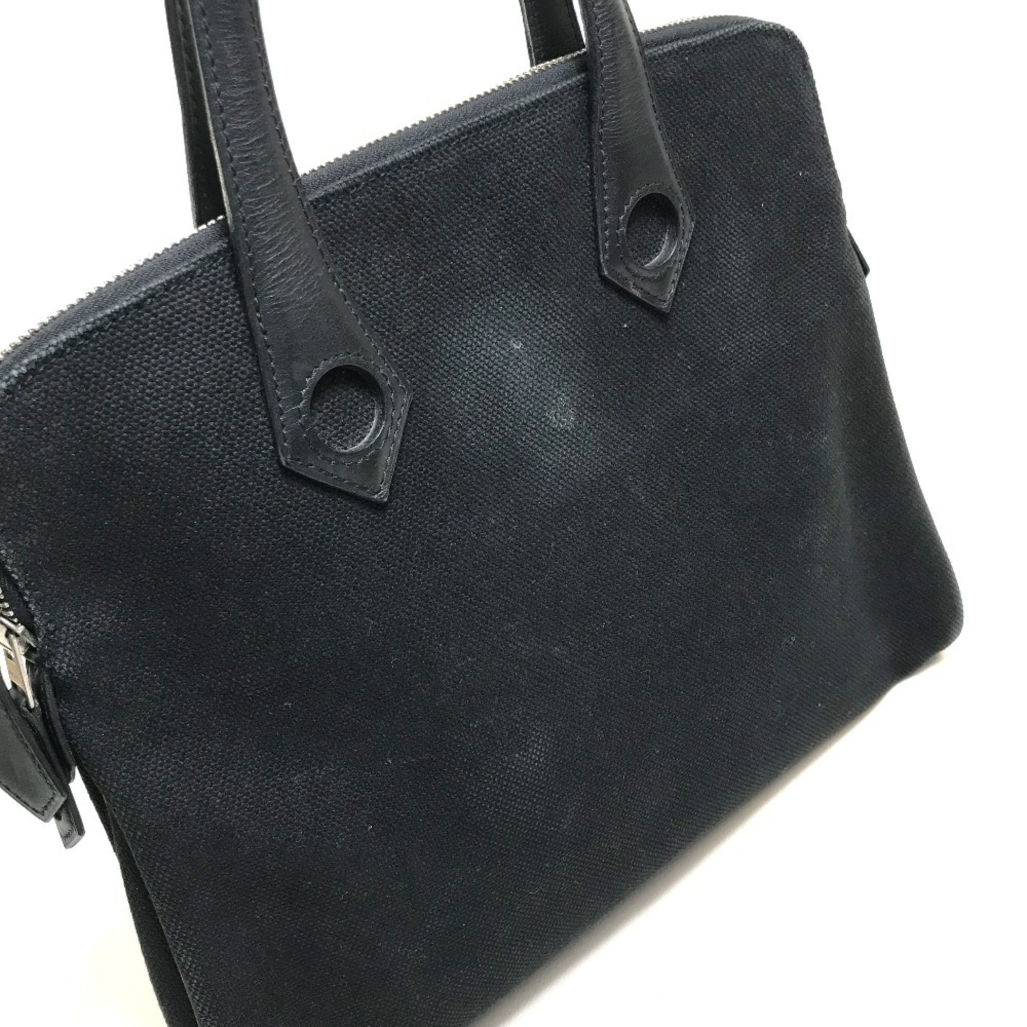 Hermes Black Toile H Handbag Tote Bag (Pre-Owned)