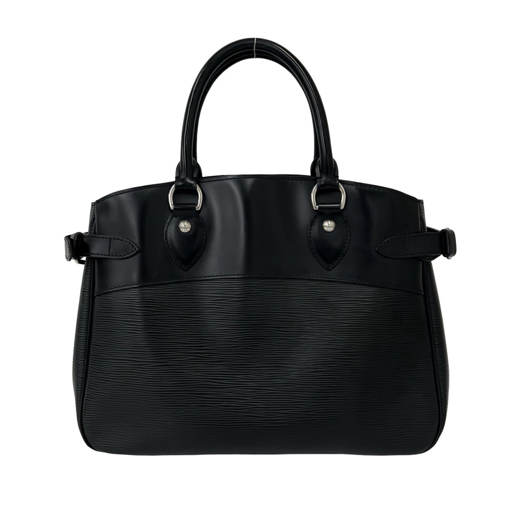 Louis Vuitton Black Leather Handbag Tote Bag (Pre-Owned)