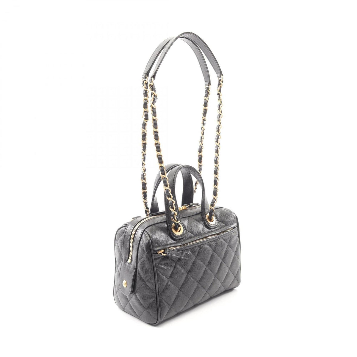 Chanel Matelasse Black Grained Calfskin Handbag Shoulder Bag (Pre-Owned)