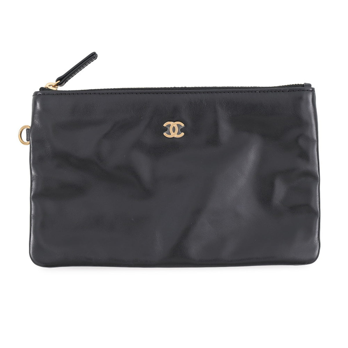 Chanel Black Leather Handbag Pouch (Pre-Owned)