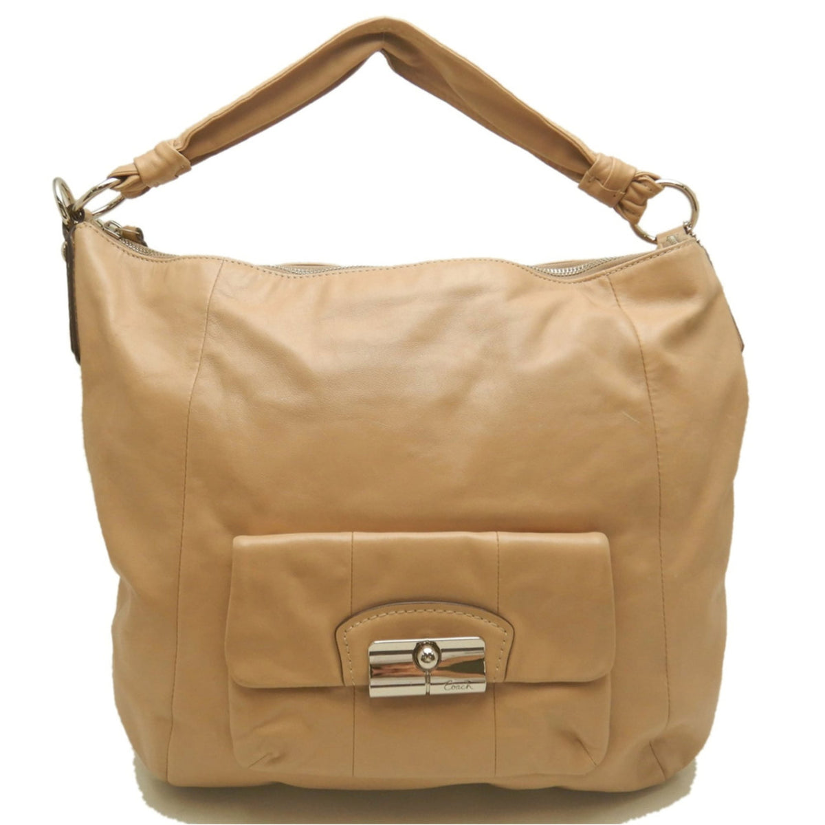 Coach Kristin Beige Leather Shoulder Bag (Pre-Owned)