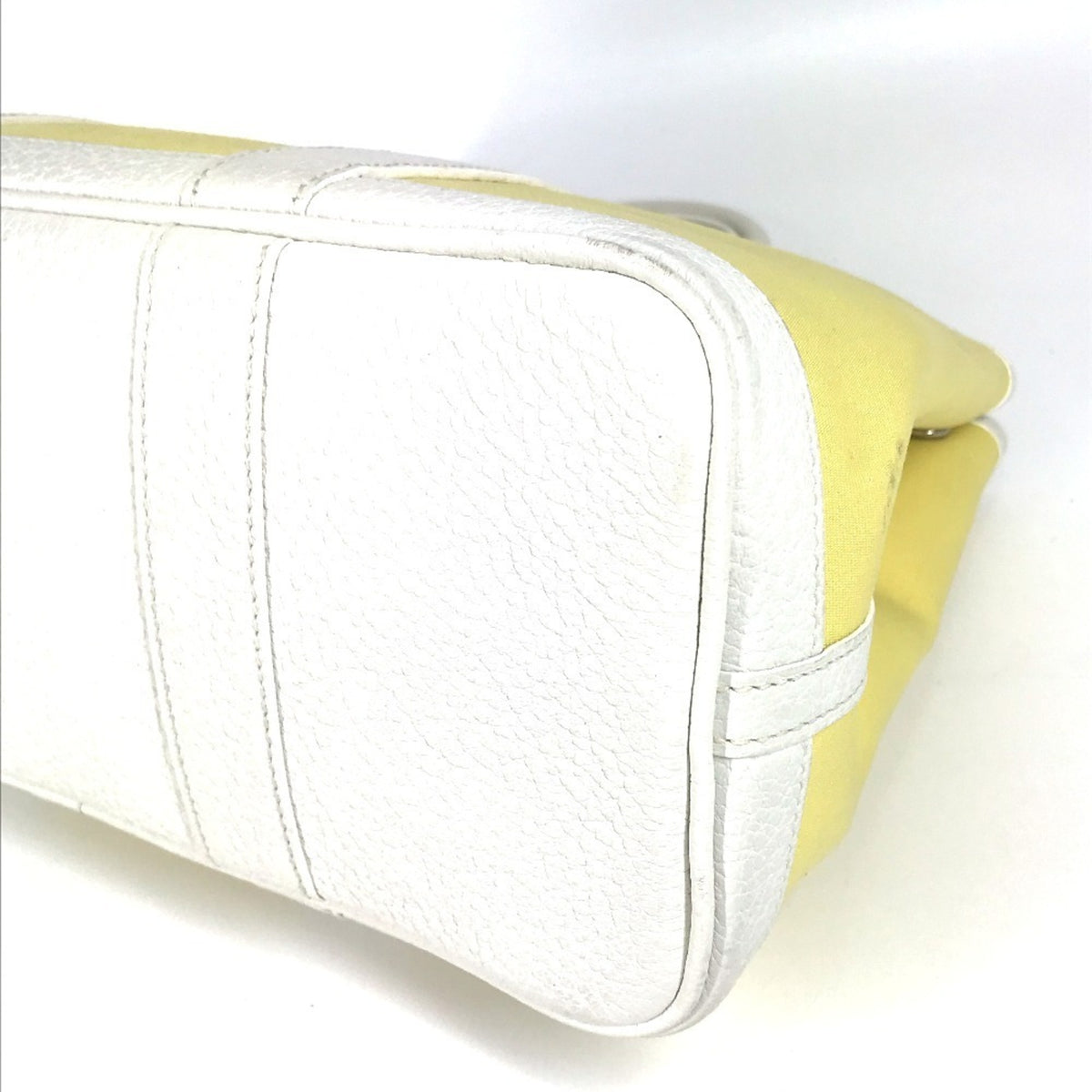 Hermes White Yellow Toile H Handbag Tote Bag (Pre-Owned)