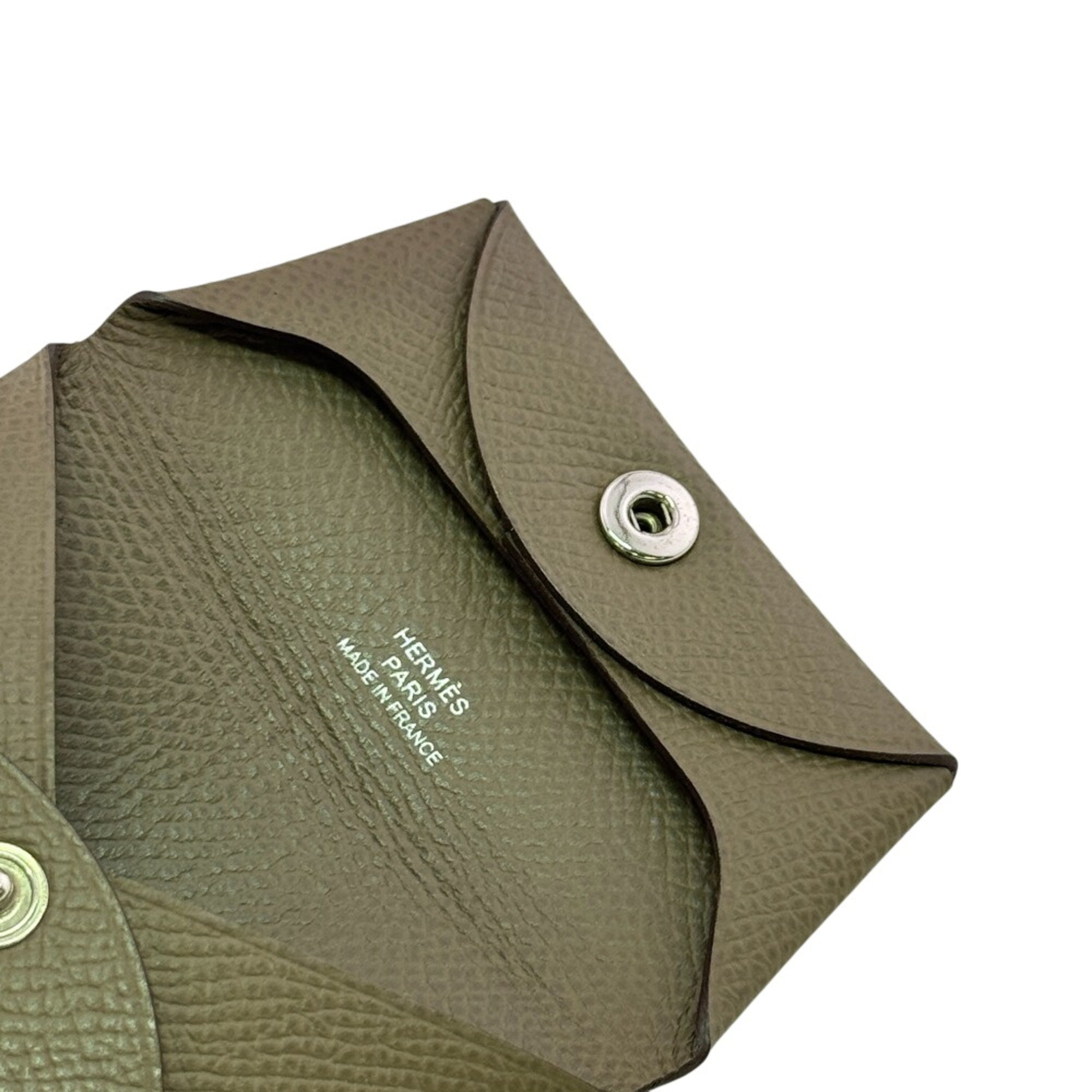 Hermes Bastia Etoupe Gray Epsom Leather Coin Purse/Coin Case (Pre-Owned)
