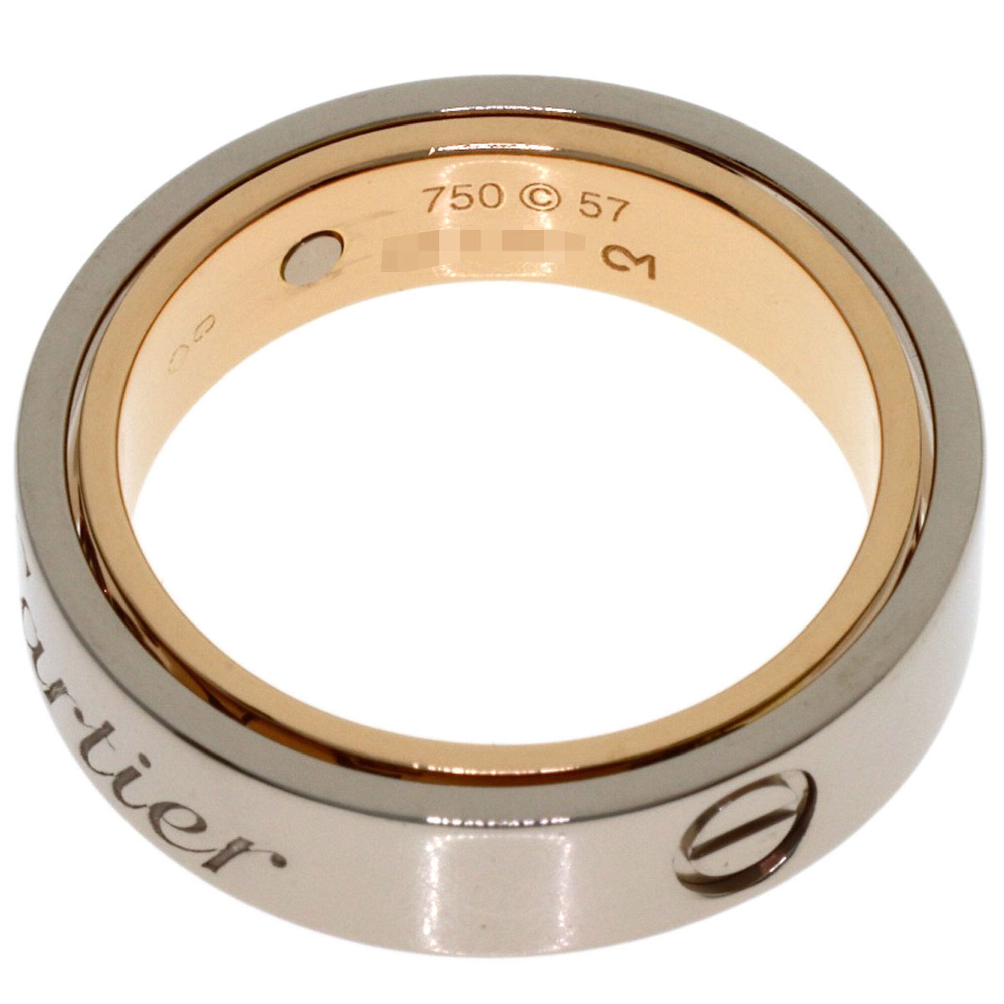 Cartier Love Pink Gold (18K) White Gold (18K) Band Ring (Pre-Owned)