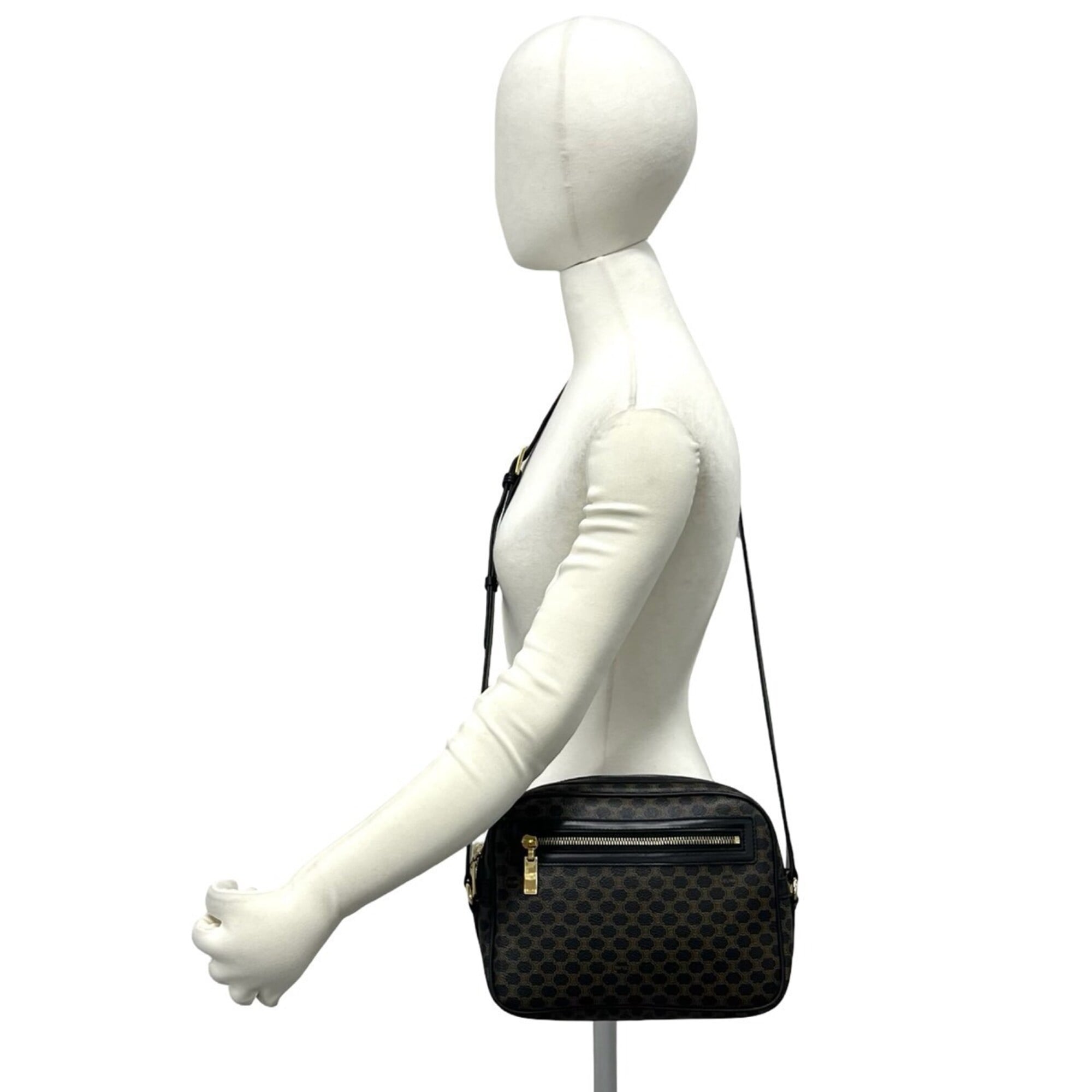 Celine Black Brown Leather Pvc Shoulder Bag (Pre-Owned)