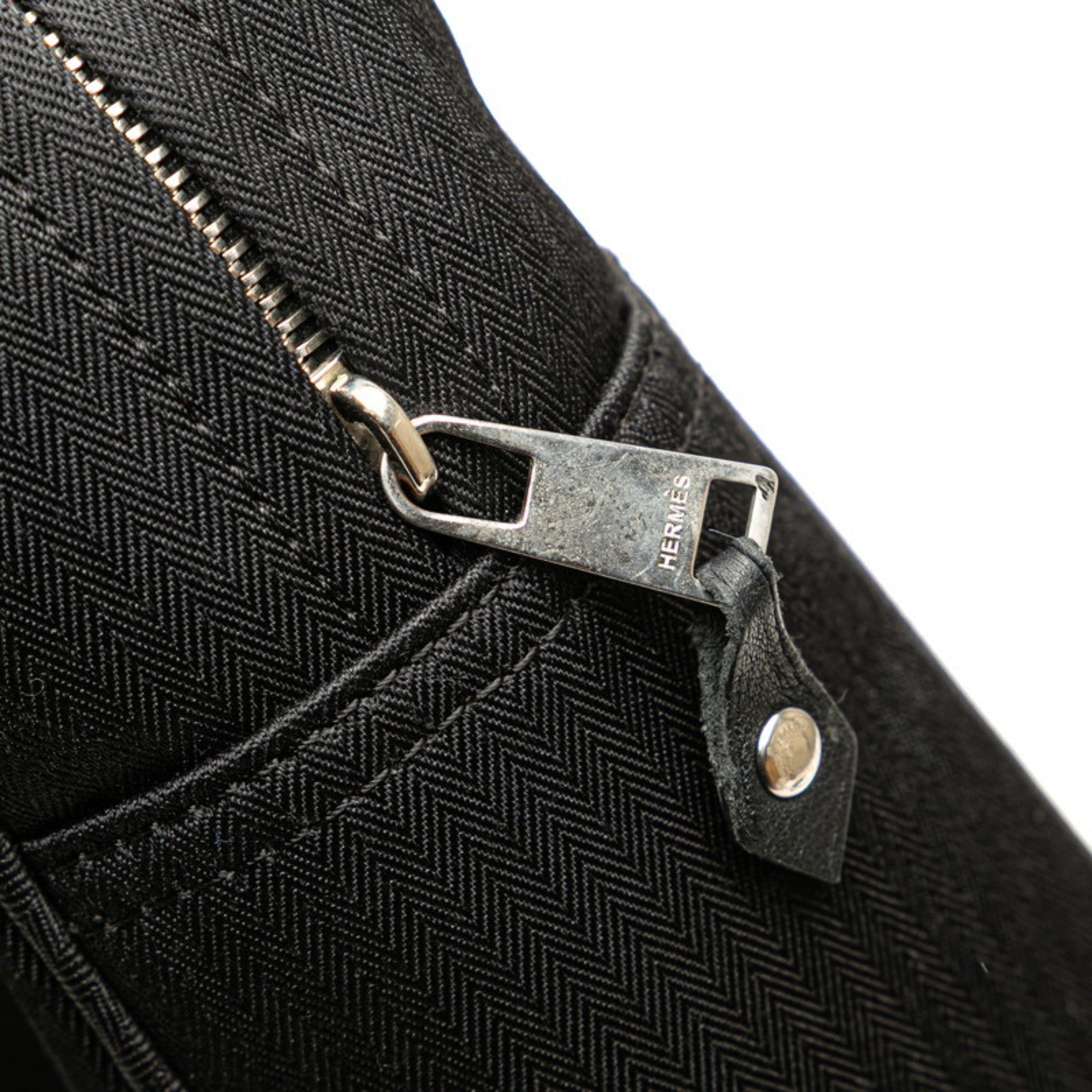 Hermes Acapulco Black Toile Chevron Backpack (Pre-Owned)