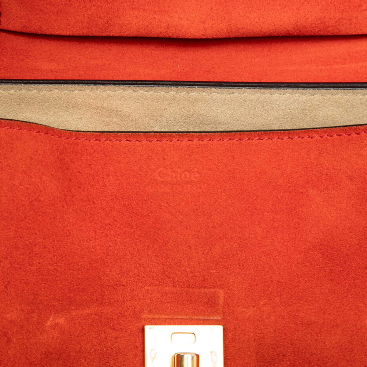 Chloé Drew Black Red Color Leather Suede Shoulder Bag (Pre-Owned)